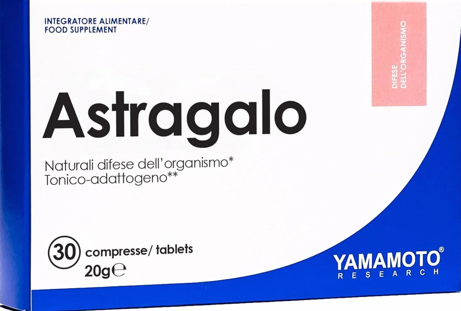ASTRAGALO Yamamoto 400 mg 30 compresse Titolato 70% Polisaccaridi Adattogeno Difese Immunitarie Vegano