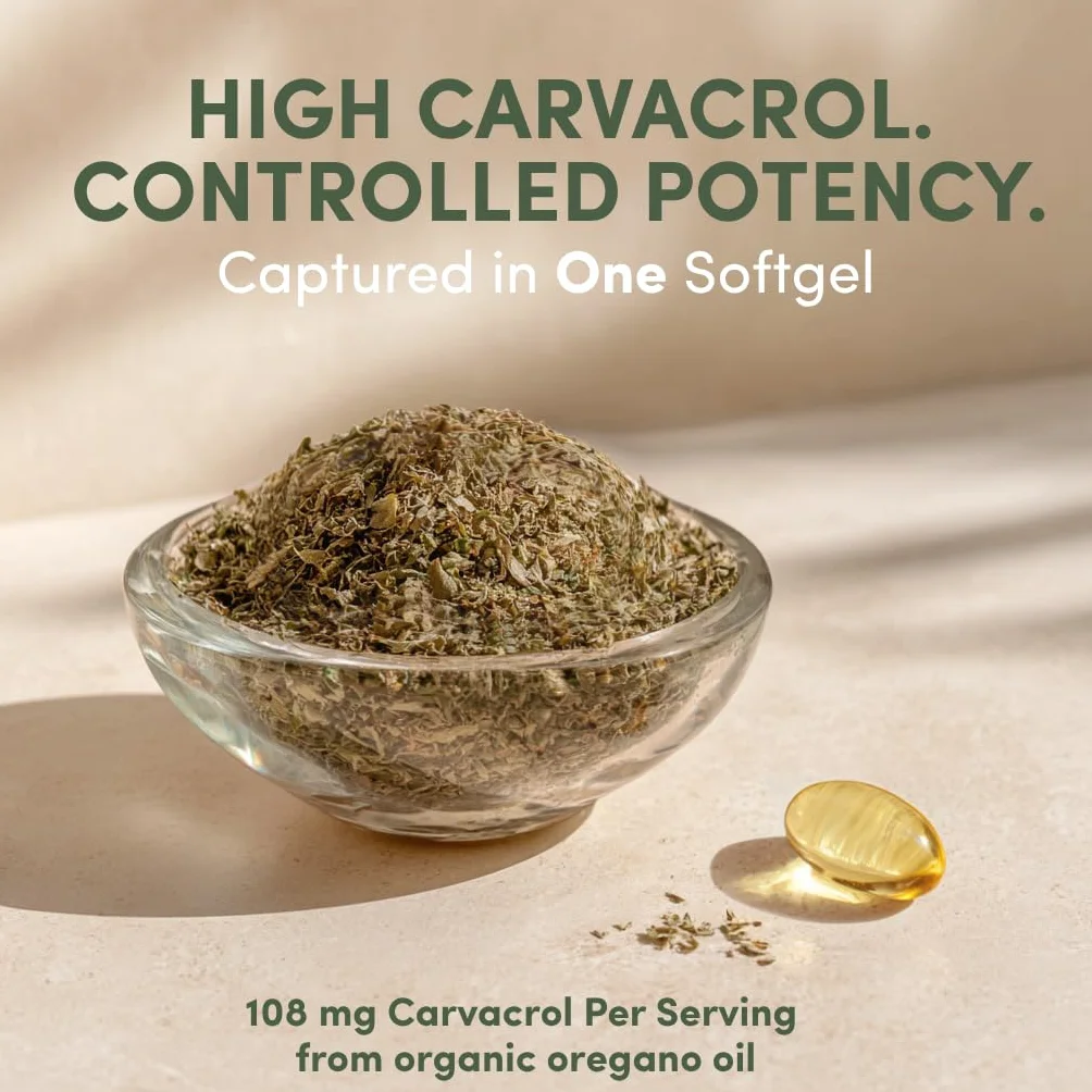 Olio Selvatico Vegano di Origano Capsule Biologico 86-90% Carvacrolo 60 Capsule