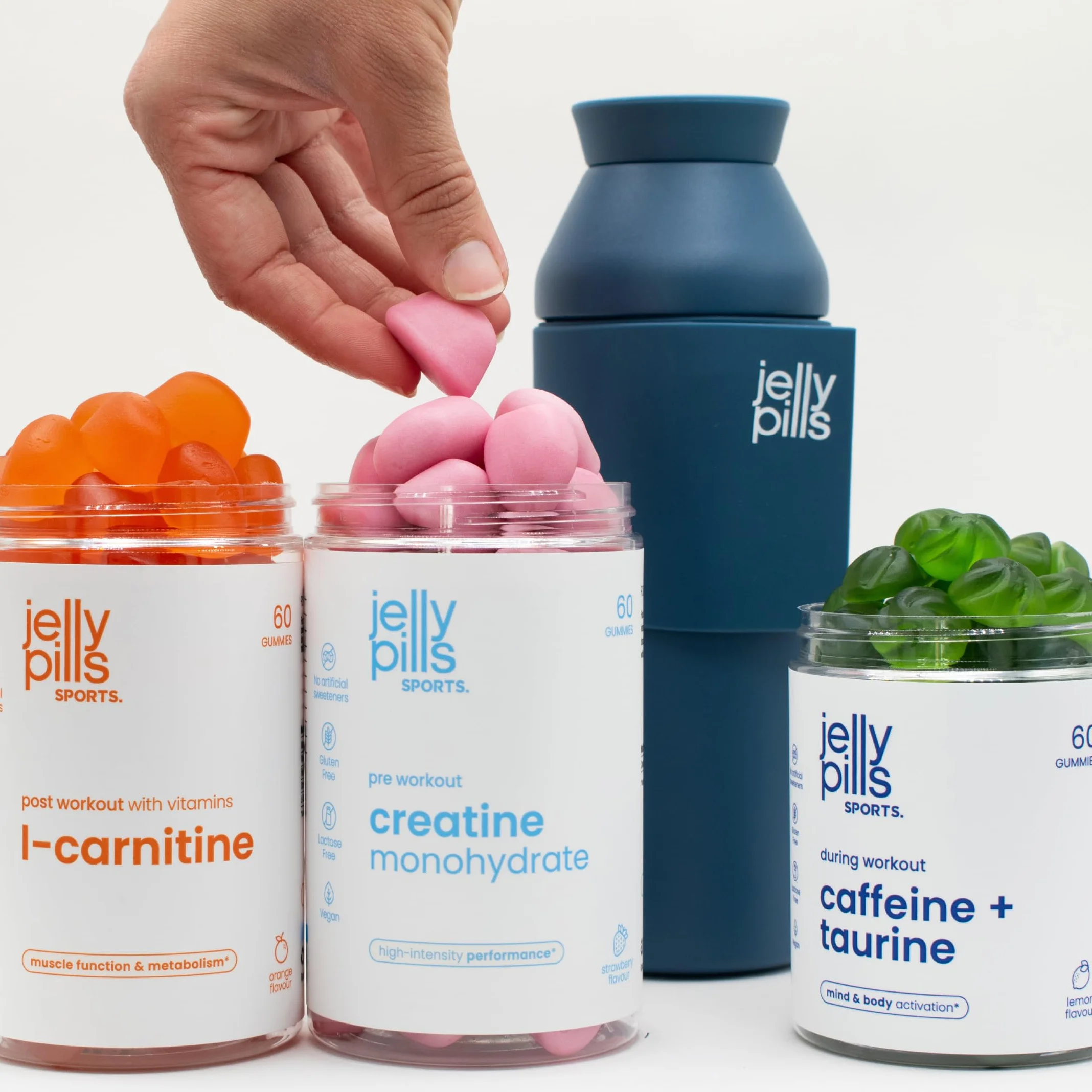 Gummies Caffeina Taurina Guaranà Energia Focus Mentale 60 Vegane Senza Zuccheri Gusto Limone Naturale Jelly Pills Sports