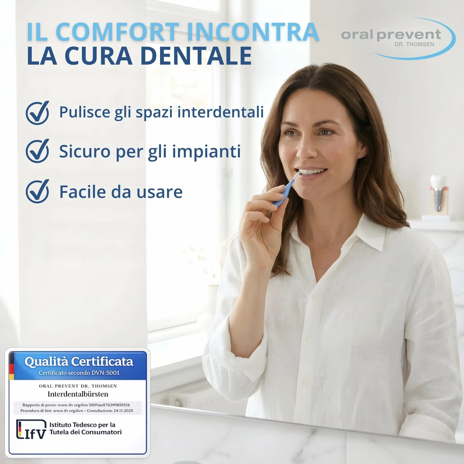 Smart Grip spazzole interdentali ISO 6 1,10 mm plastica biobica 25 pezzi