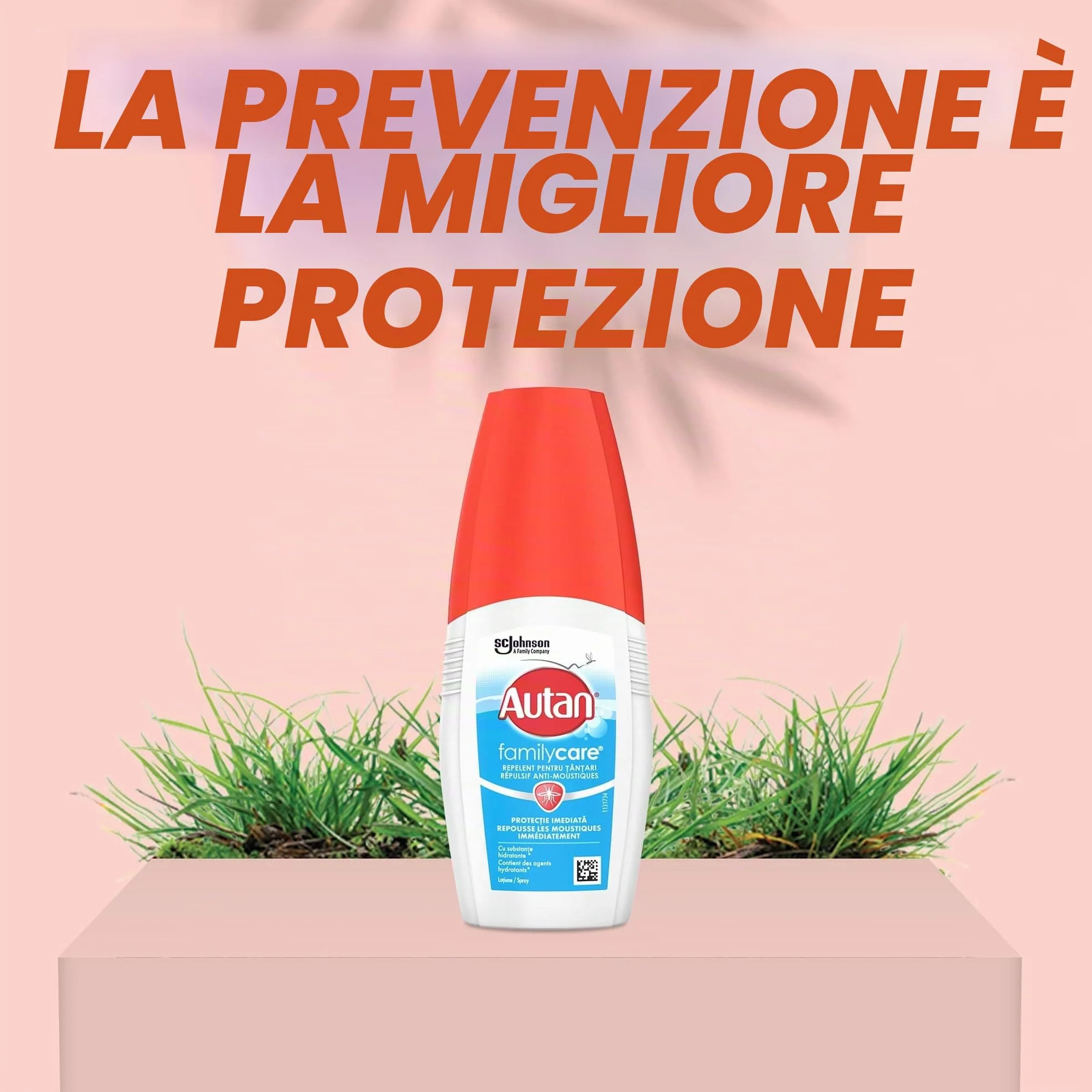 Autan Family Care Spray anti-zanzare 100 ml protezione immediata 4 ore