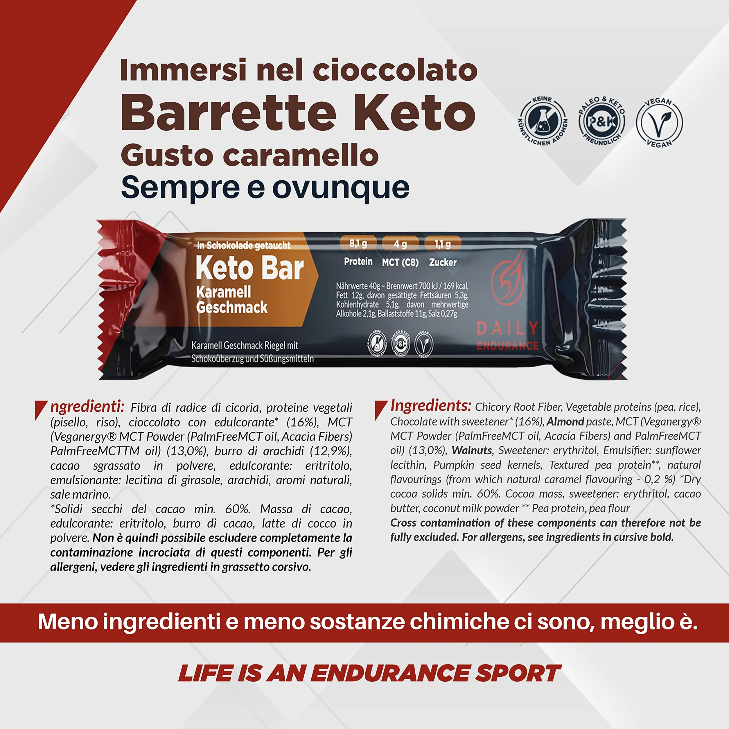 Keto Bar 12 Pack Caramello 480g Low Carb Paleo Vegan