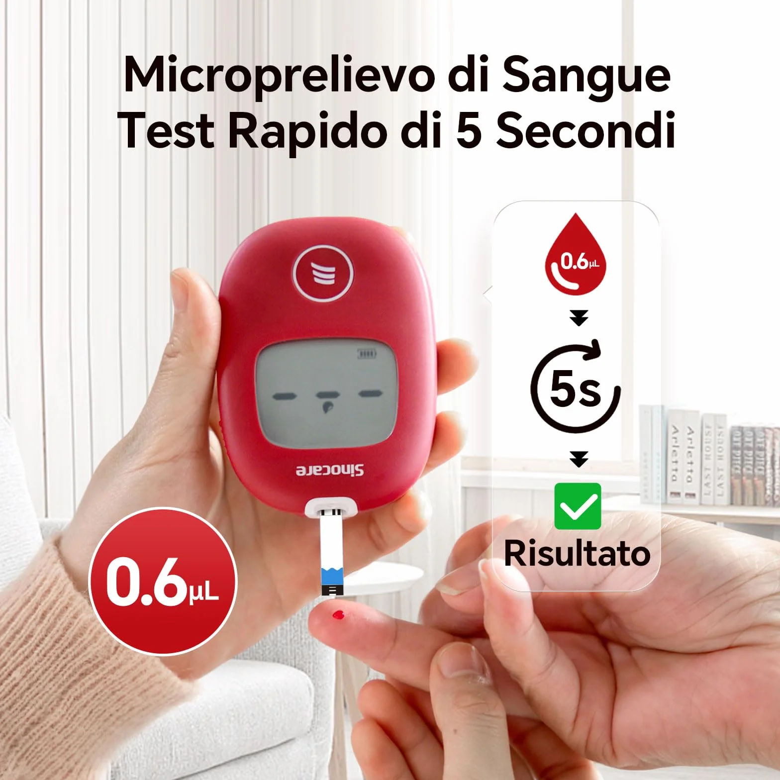 Sinocare Safe AQ Strisce per Glicemia 50 Pezzi Adattabili a Safe AQ Smart/AQ Voice/AQ Air Glucometro