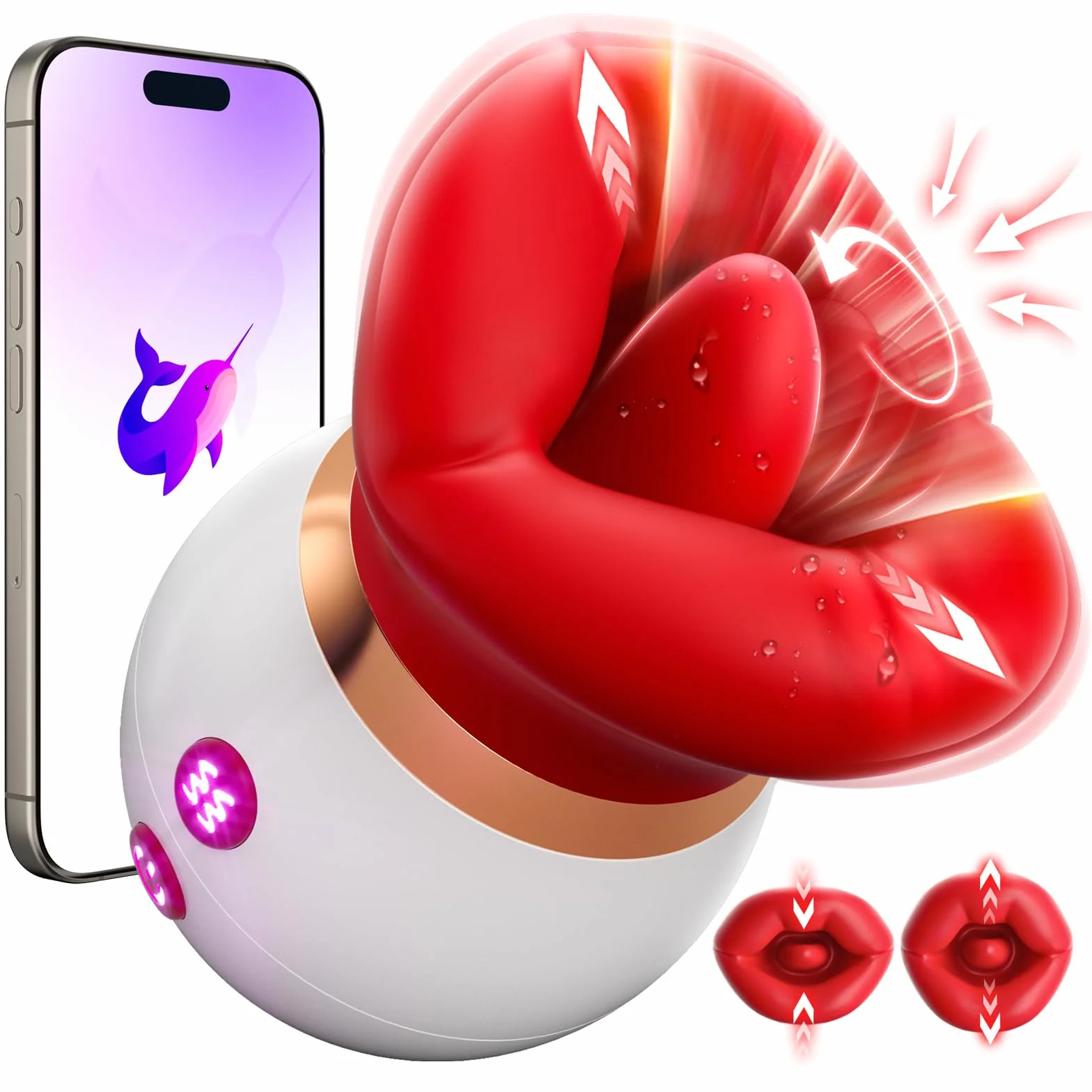 Vibratoreper Donna Clotoride mit APP, Succhia Clotoride per donna Vibratore, Sexytoysys donna Vibratori Stimolatore Femminile Rotazione a 360 gradi con modalità 3x10 Vibratore Donna Sex Toys