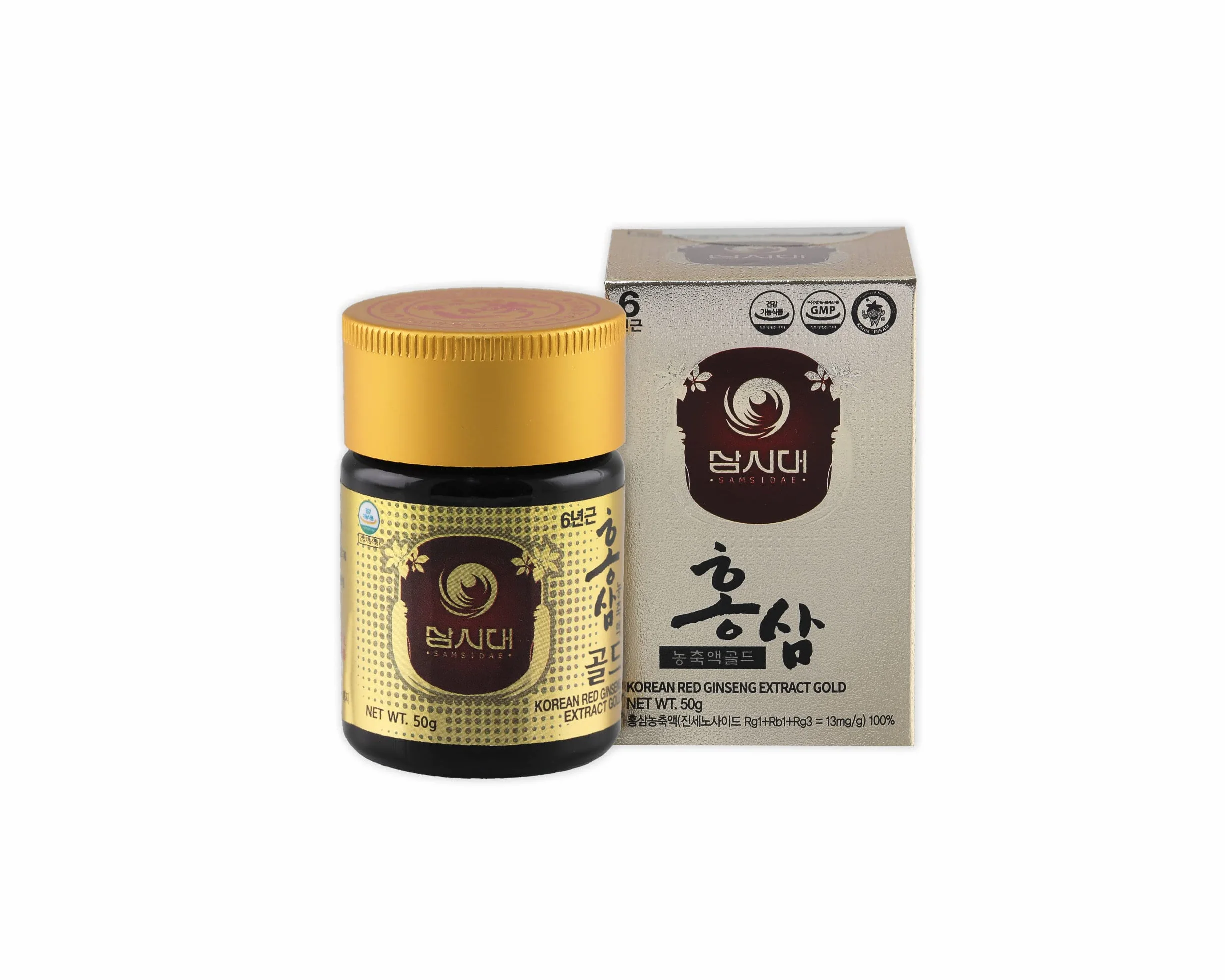 SAMSIDAE Ginseng Rosso Coreano Estratto Gold 50g Massima Concentrazione Ginsenósidi 13 mg/g Radici 6 Anni