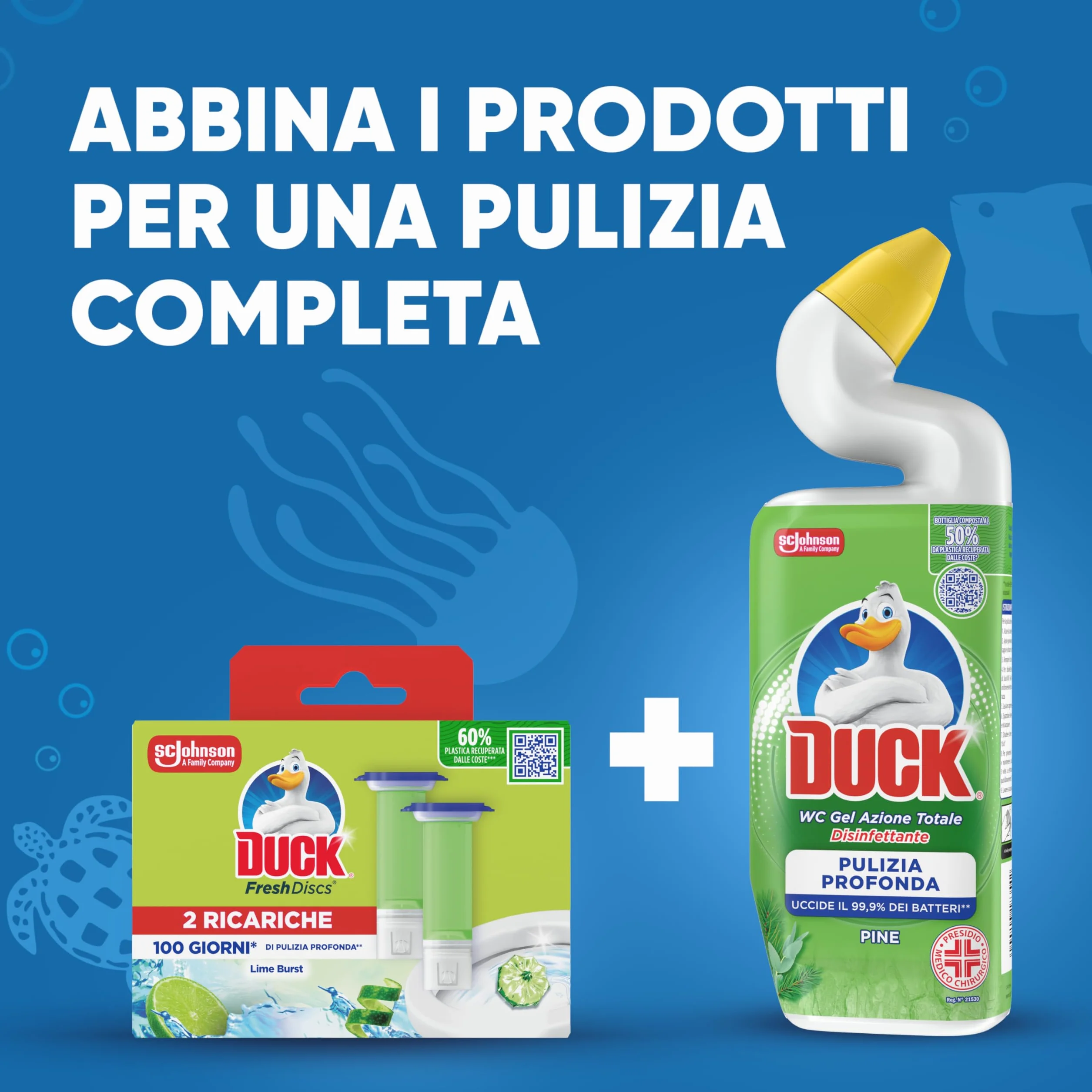 Duck Fresh Discs Dischi gel igienizzanti WC Fragranza Lime 6 Ricariche 36 Dischi