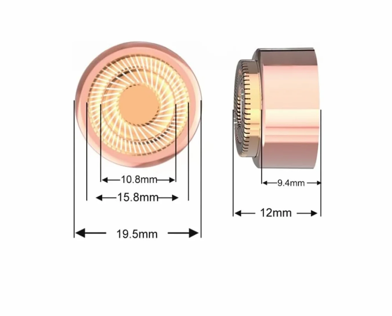 4 Pack | Ricambio Testina per Rasoio per Epilatore Facciale Flawless Terza Generazione | Lame di Ricambio Double Halo per Epilatore Finishing Touch Flawless - Oro Rosa
