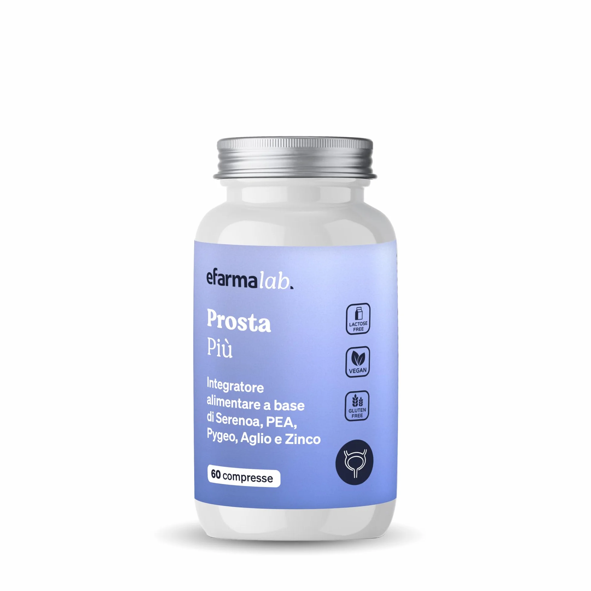 eFarmaLab Integratore per la Prostata con Serenoa Repens, Pygeum, PEA e Zinco 60 Compresse Made in Italy