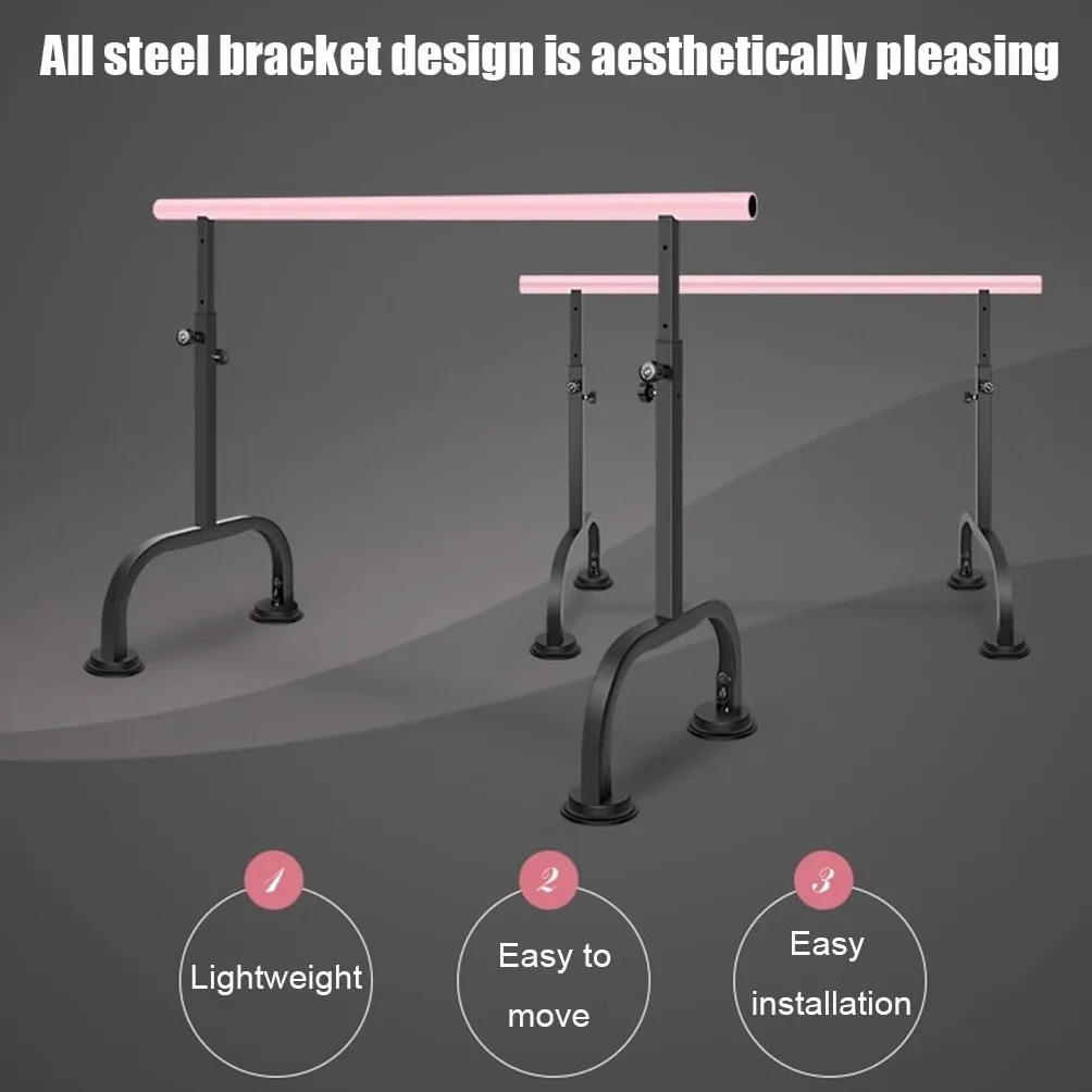 Sbarra Danza Classica Asta da Balletto Mobile in Acciaio Altezza Regolabile 80-115 cm Forte Ventosa 3M
