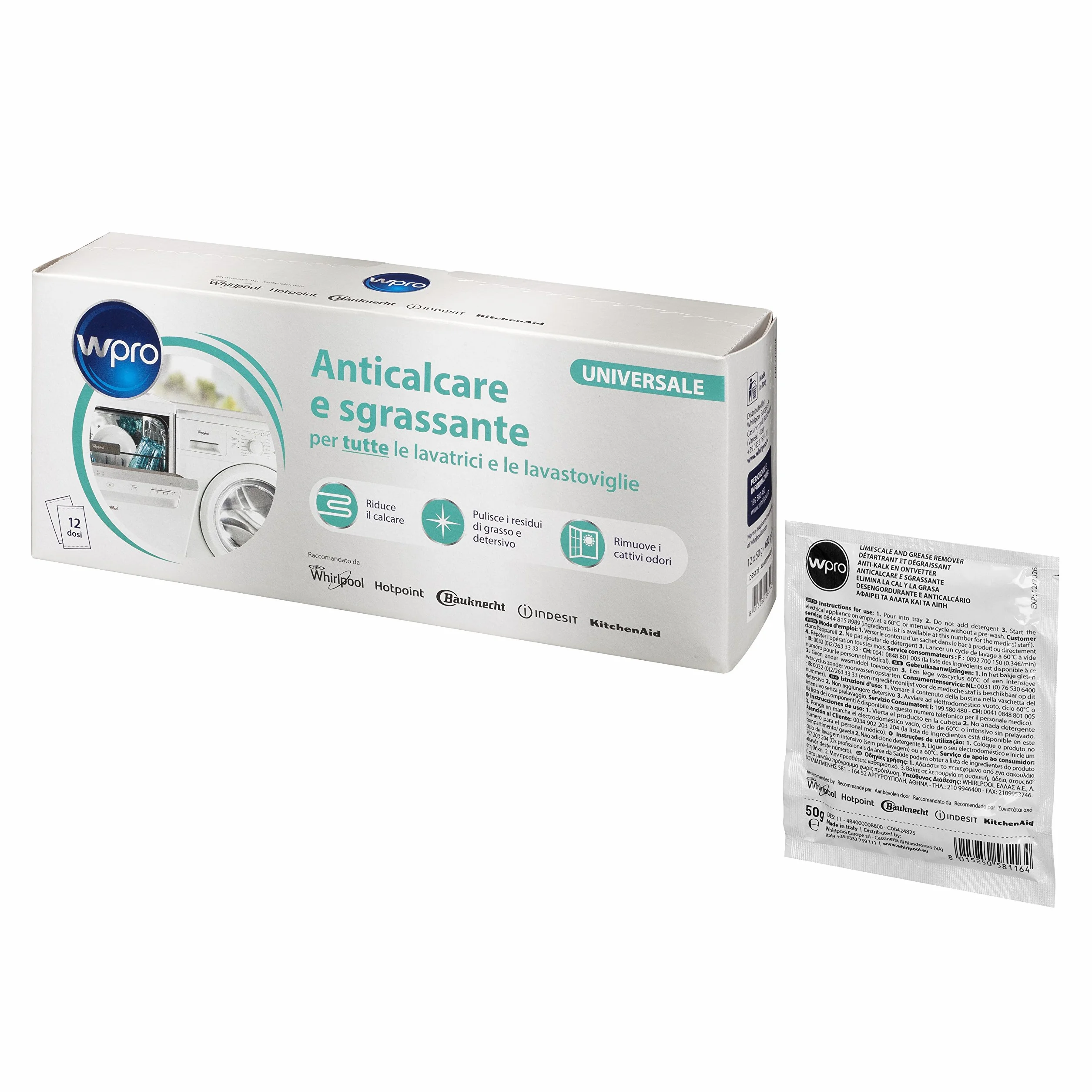 Whirlpool-WPro DES123 Anticalcare e Sgrassante in Buste 12pz