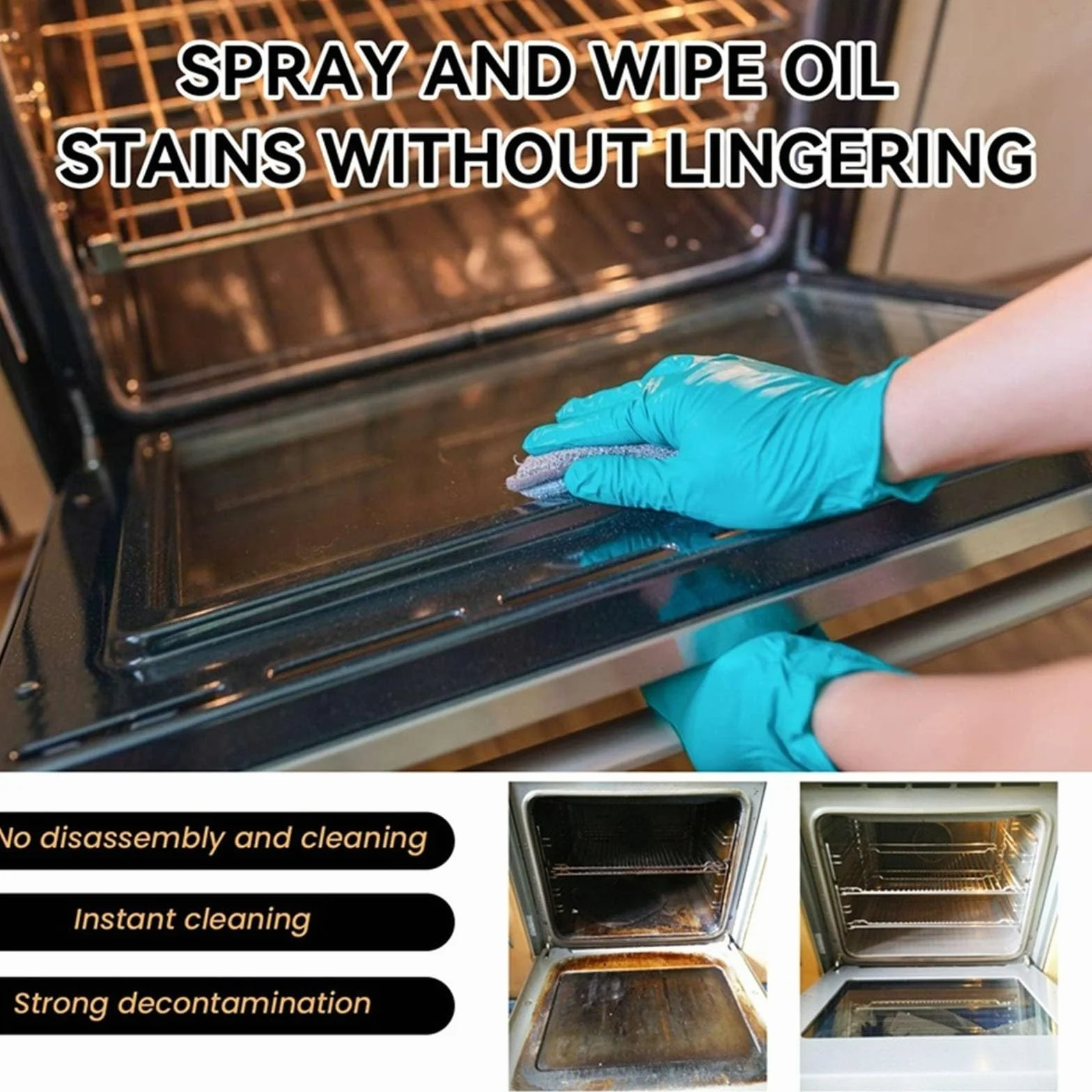 Detergente per forno e grill extra forte spray 1 pezzo acciaio inossidabile