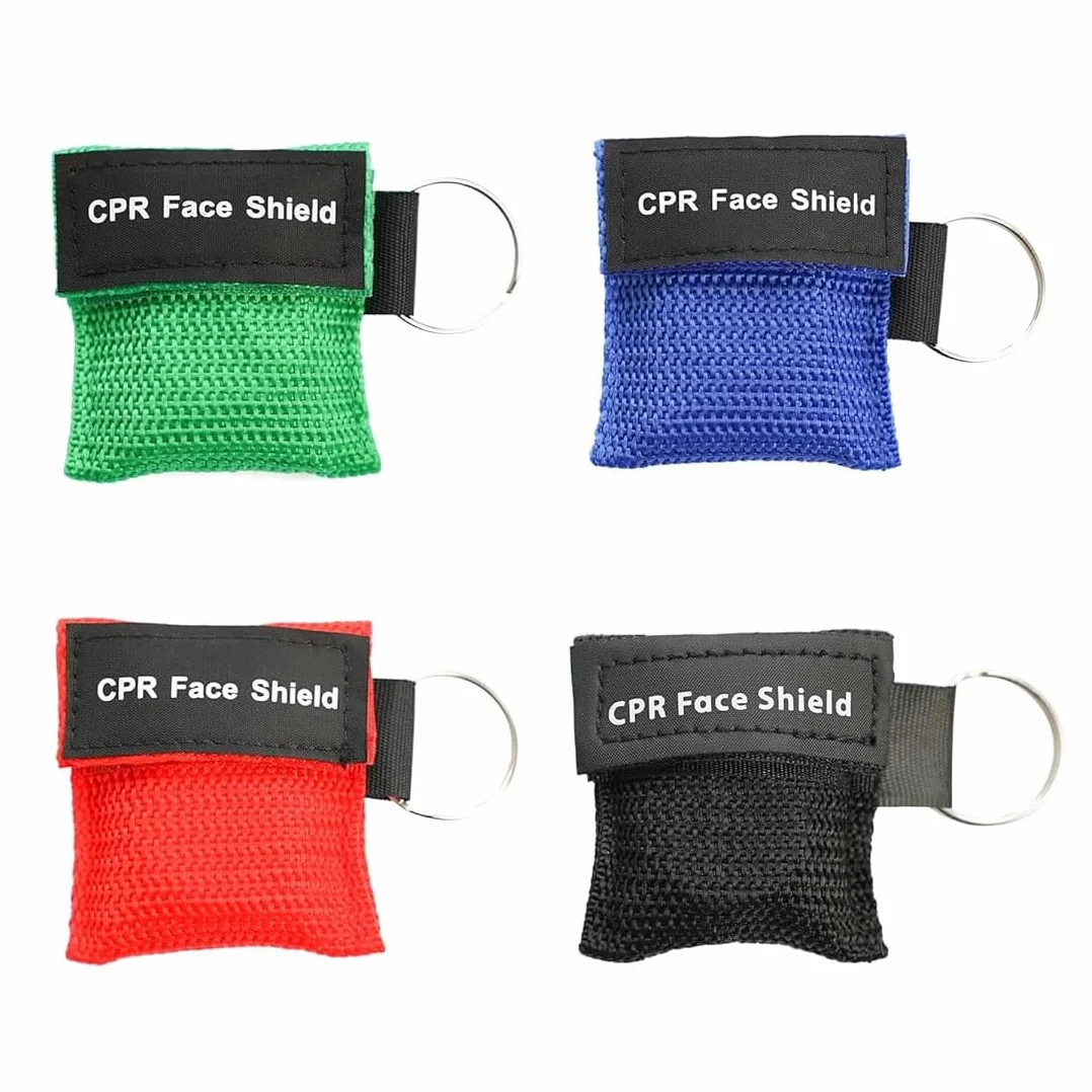CPR Maschera Portachiavi Kit 4 Pezzi Face Shield Respiratore Primo Soccorso Formazione AED