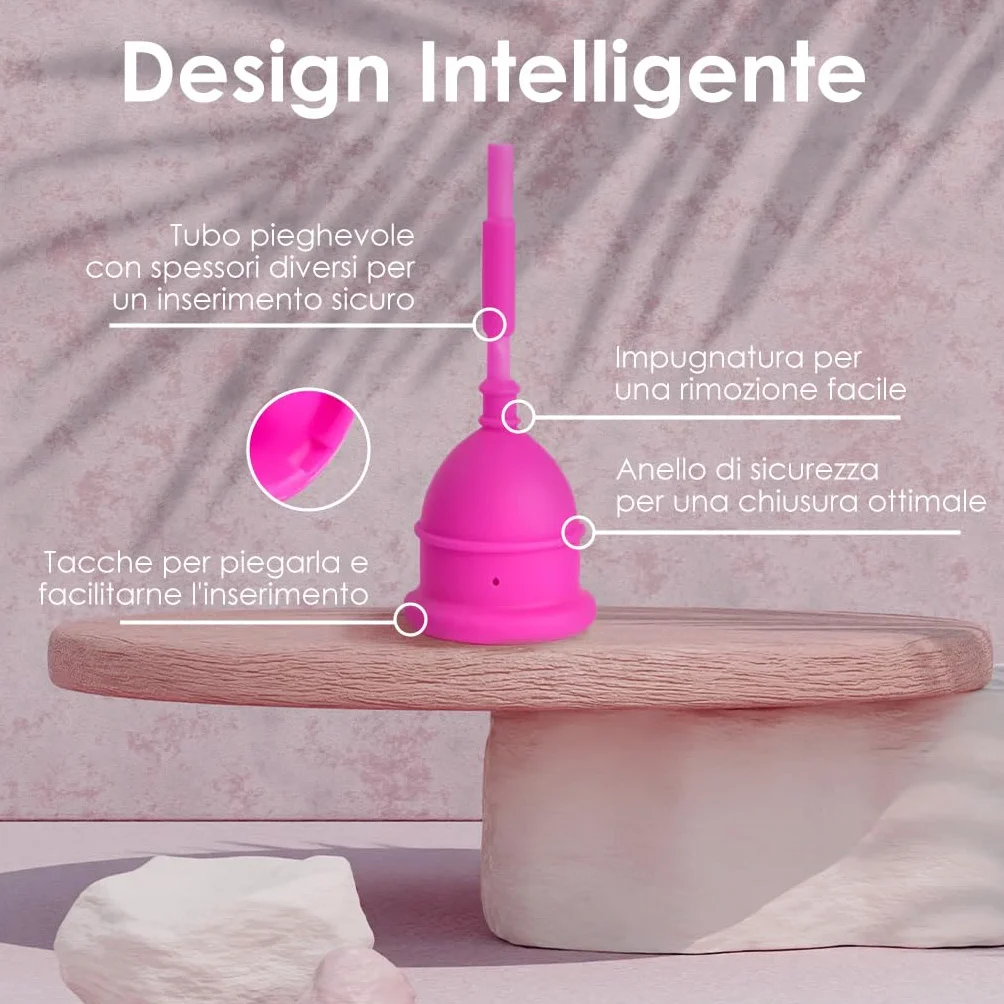 EUREKA! Cup Coppetta Mestruale Silicone Medico Svuotabile Senza Rimuoverla