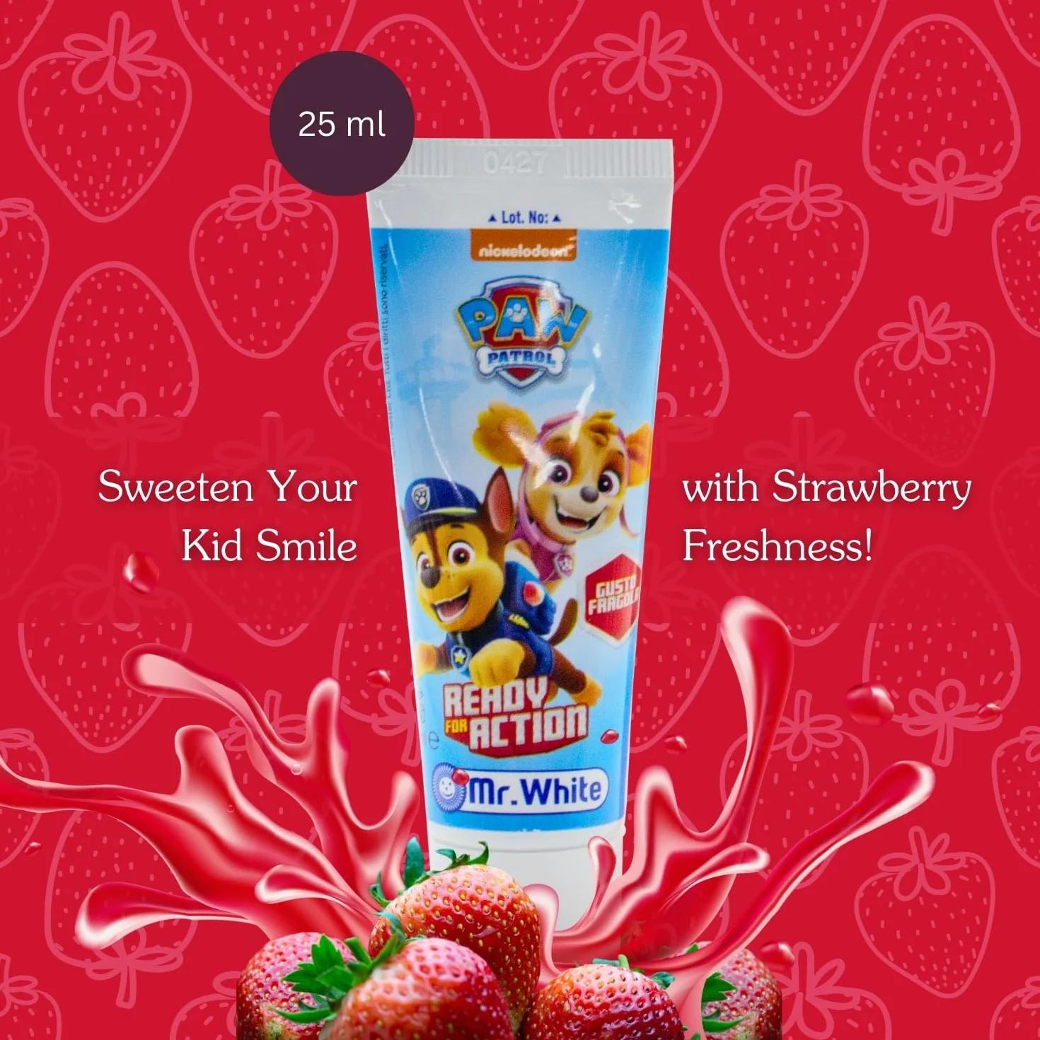 Paw Patrol, set da viaggio per bambini, include dentifricio aromatizzato alla fragola e spazzolino a setole morbide con ventosa e tappo protettivo, kit per l'igiene orale adatto ai viaggi per bambini