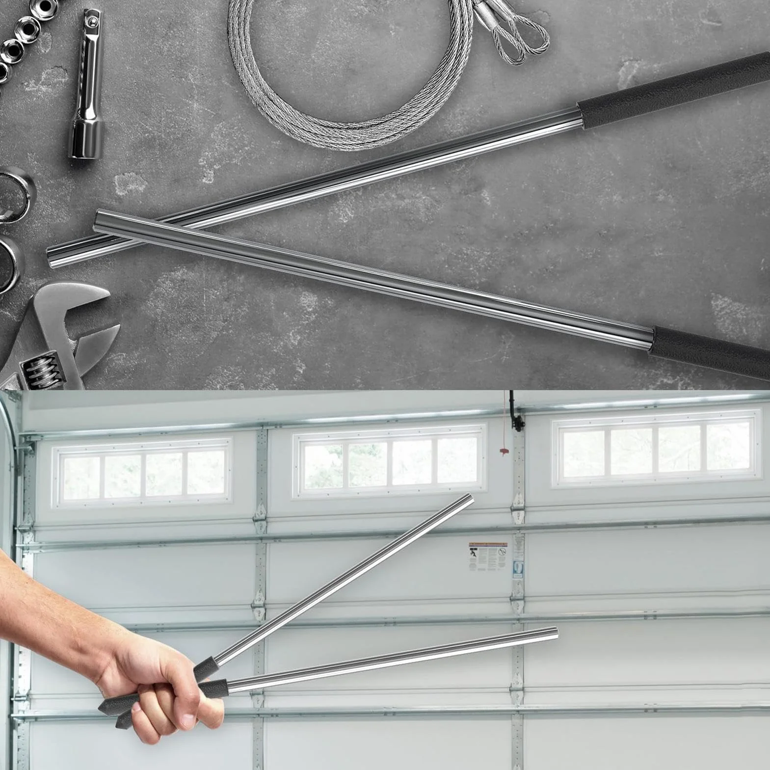 Garage Door Winding Torsion Spring Rod 17.2 in 43.56 cm 0.5 in 1.27 cm Compact Hardware Tool 45# Steel