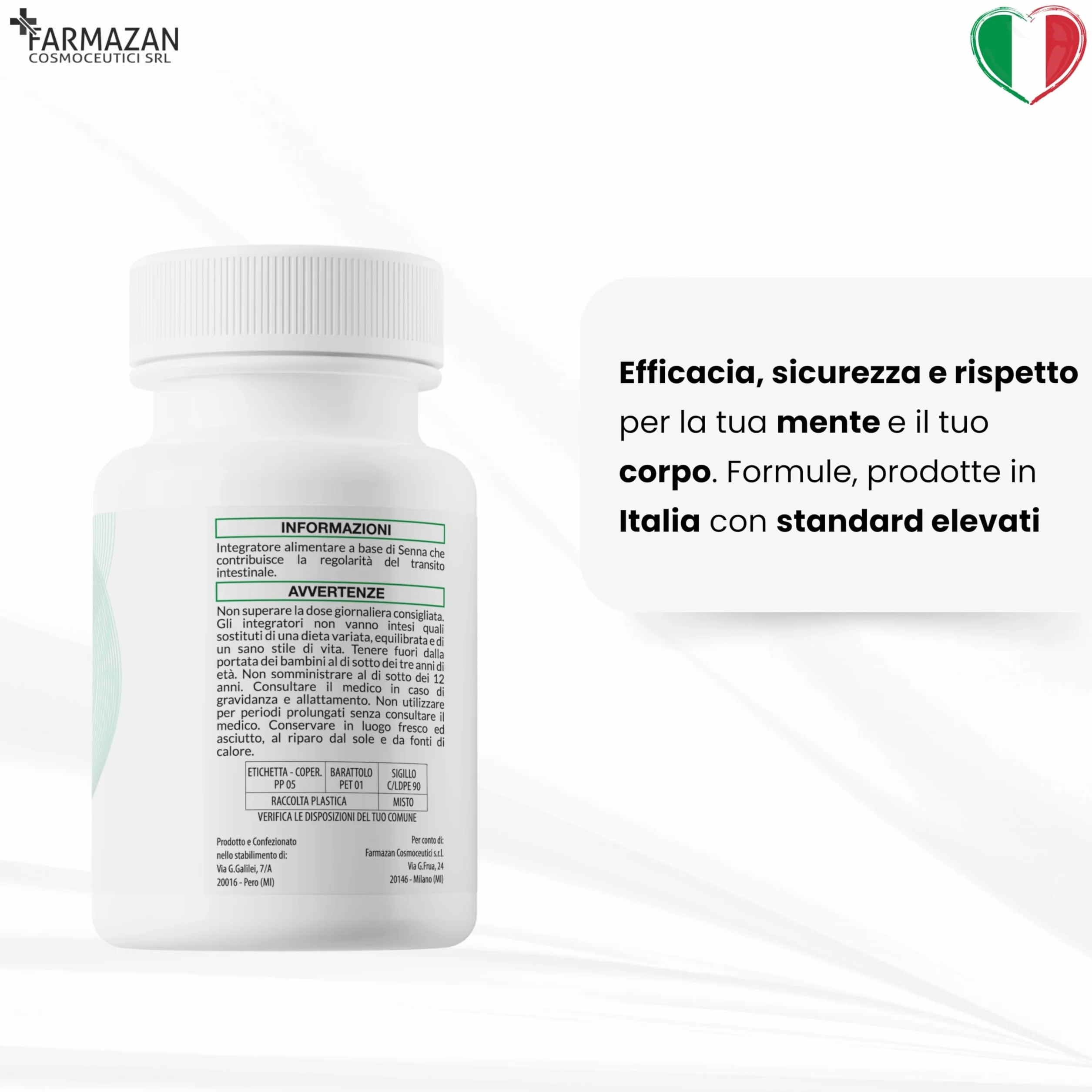 Farmazan Senna 100 Compresse 200mg Integratore Alimentare Regolarità Intestinale Senza Glutine