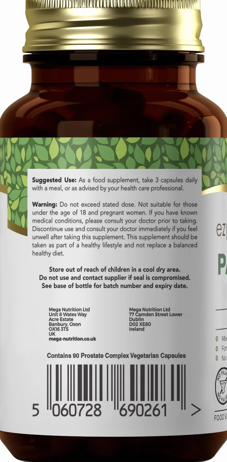 Ezyleaf Prostata Formula Integratori Prostata Alta Potenza per Uomini 90 Capsule Ortica Beta Sitosterolo Zinco Semi di Zucca Boswellia Serrata