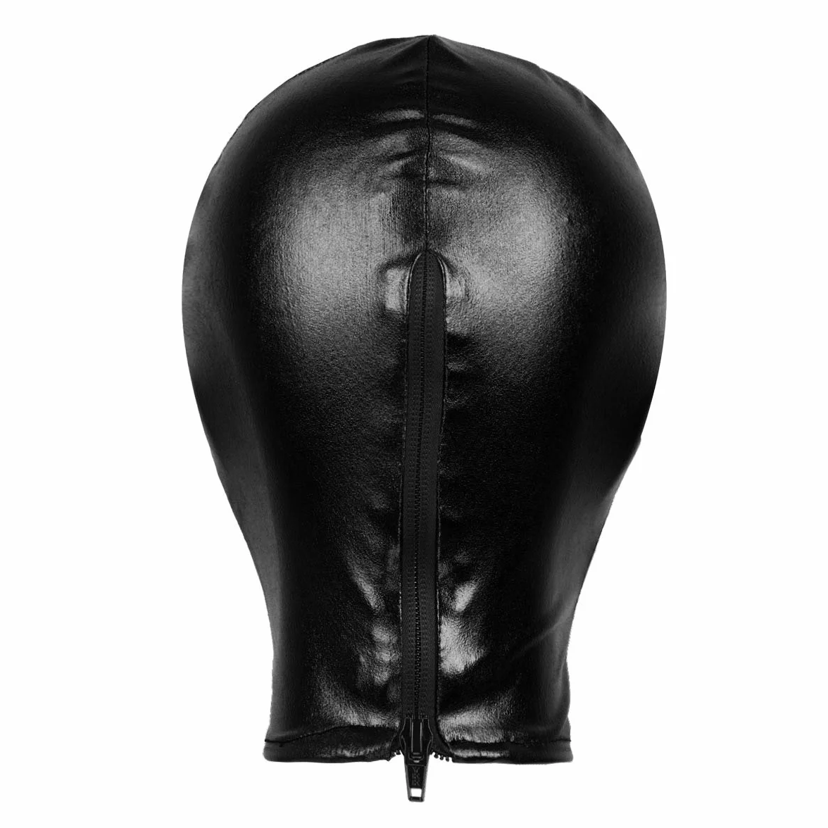 Latex Lucido Metallico Bocca Aperta Traspirante Cappuccio Maschera Viso Copricapo Costume Cosplay
