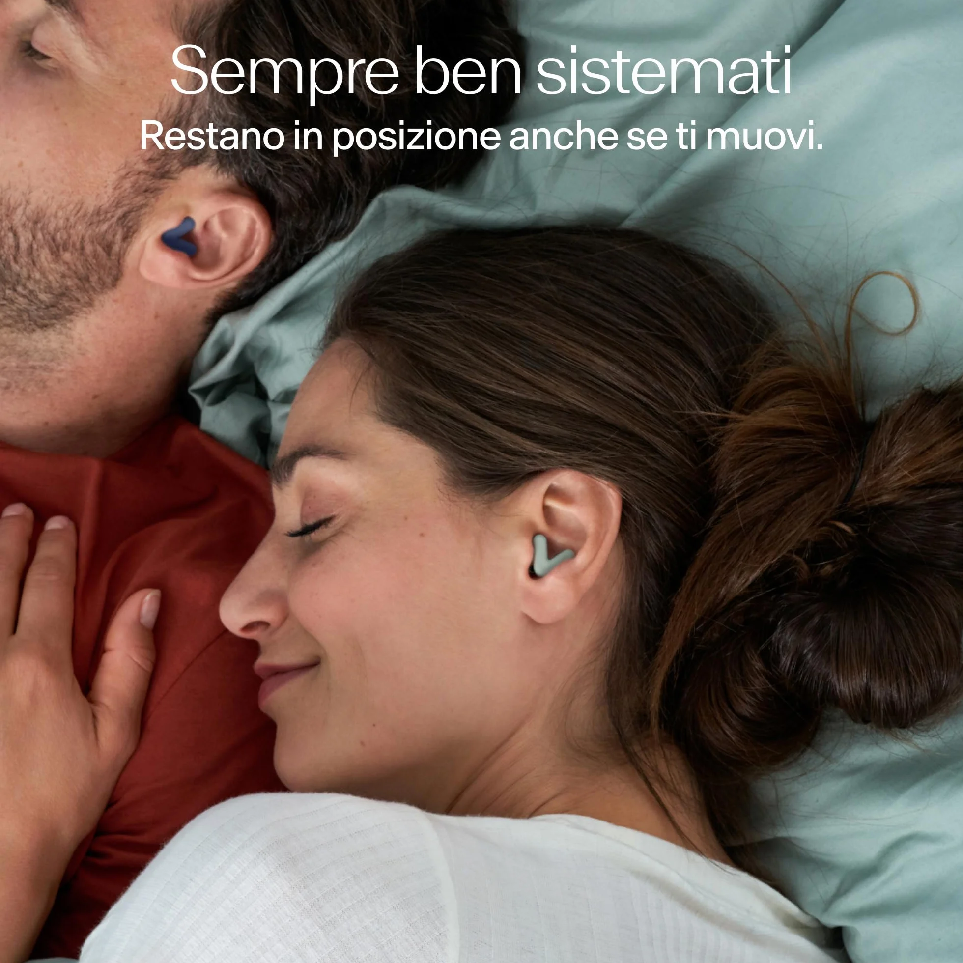 Alpine Silence Tappi Orecchie per Dormire, Viaggiare & Concentrarsi - Protezione Uditiva Comoda, Riutilizzabile - Forma a V aderente & Punte Morbide – XS/S/M/L – Verde