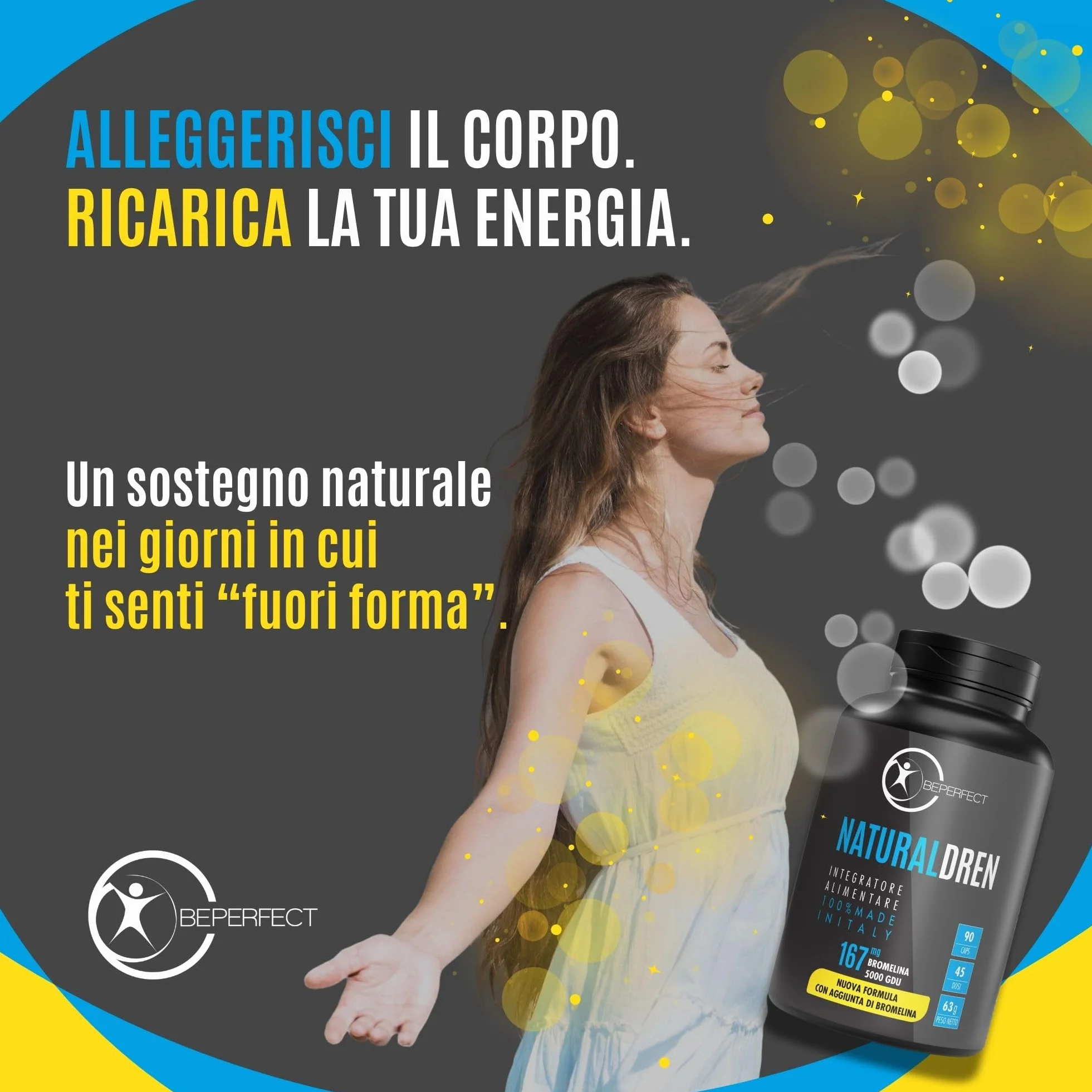 BePerfect Drenante Forte Donna Anticellulite e Diuretico Capsule ad Alto Dosaggio