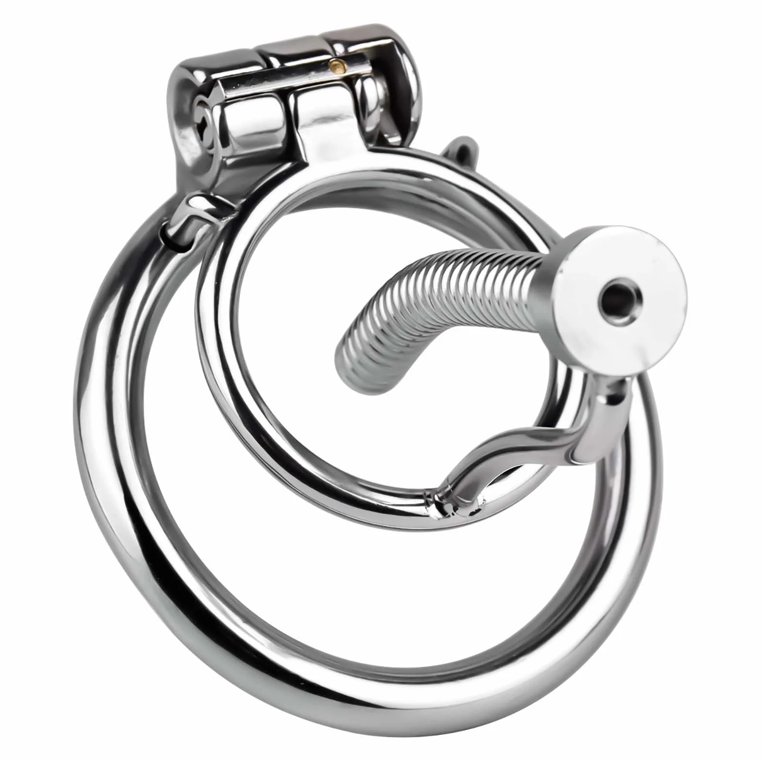 Asta di sondaggio cava liscia in acciaio inossidabile, dilatatore maschile squisito per una facile minzione con anello di ritenzione, 3 misure opzionali -D59IT (S, 50mm ring)