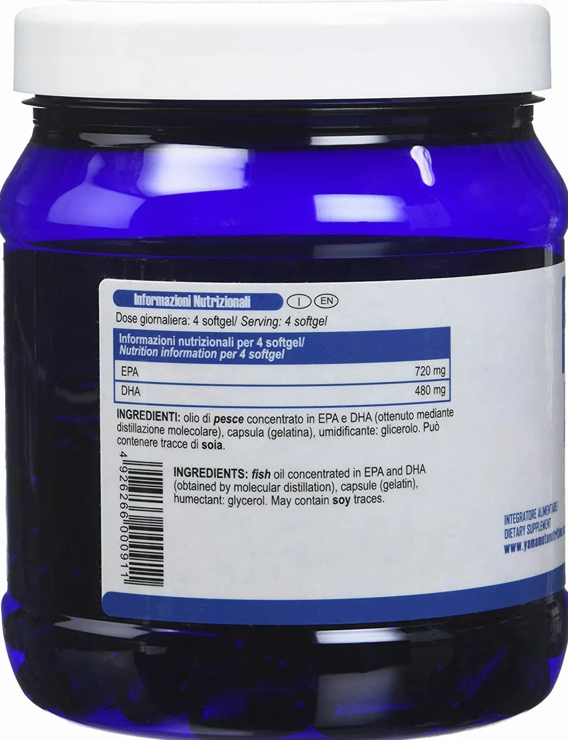 Yamamoto Nutrition Fish Oil Omega-3 EPA DHA integratore 400 softgel 2 confezioni