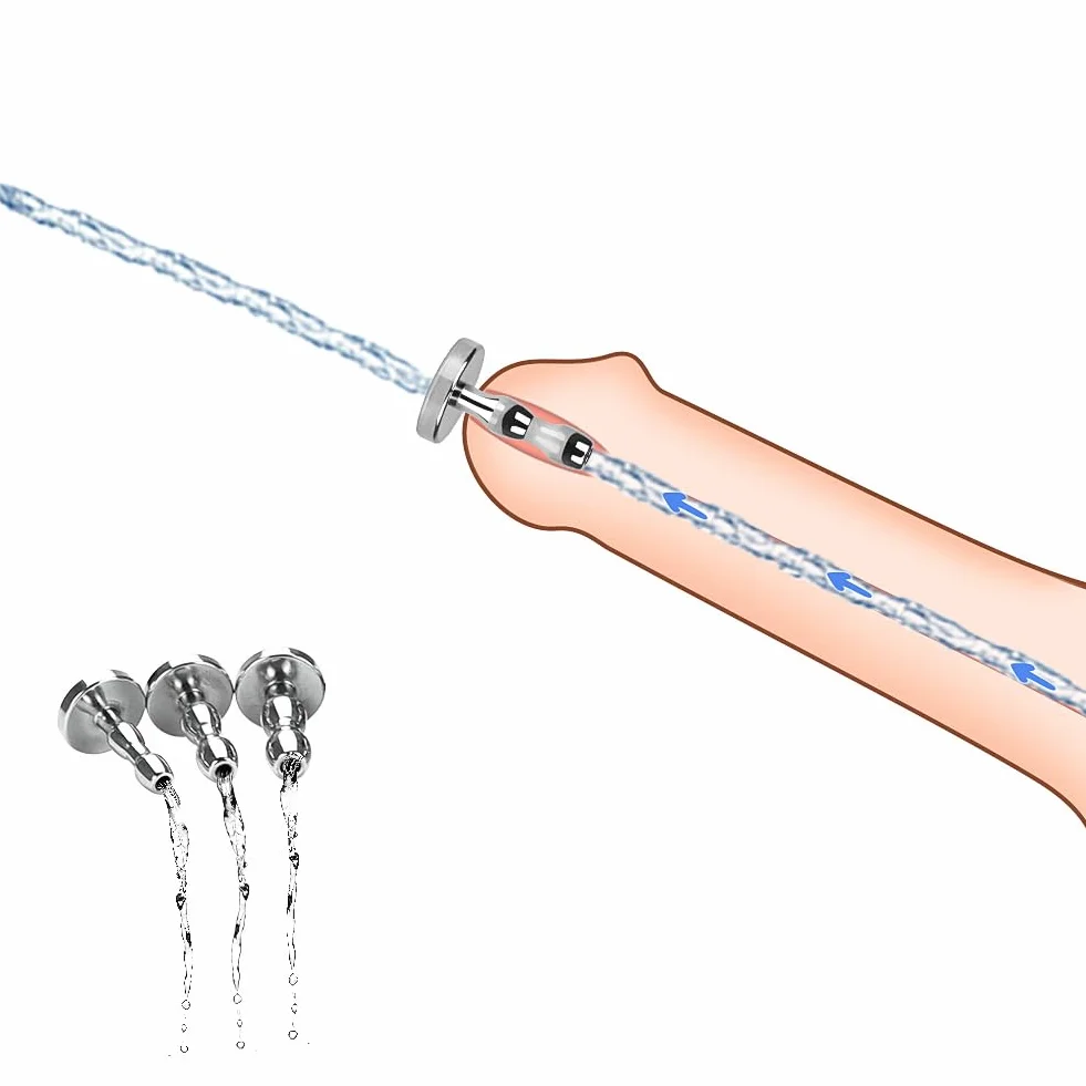 Set Dilatatori Uretrali Acciaio Inox, Dilatatore Uretrale Base Sicura, Plug Penieno Metallo, Giocattolo Sessuale SM Uomo 3pcs