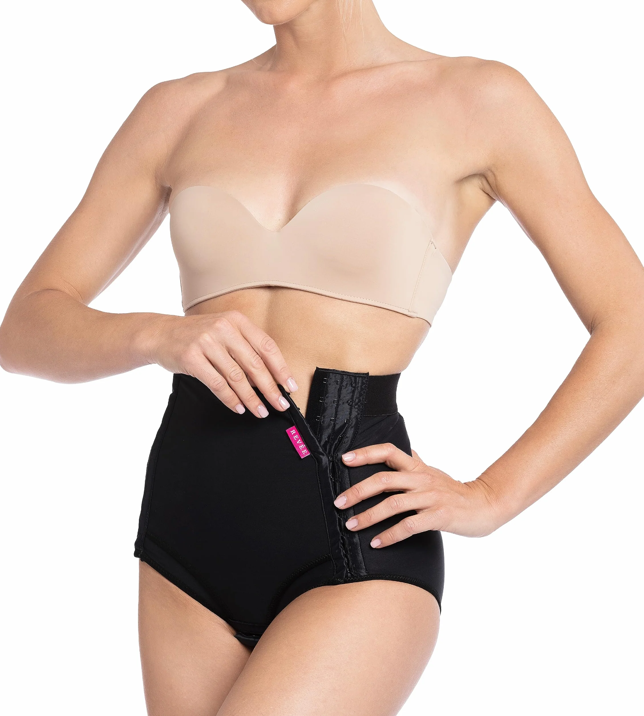 REVÉE Guaina Compressiva Post-operatoria - Guaina Post-Parto Cesareo, Isterectomia, Mini-Addominoplastica, Lipofilling, Fascia Addominale Donna Post-Parto - Terapia Compressiva (Nero, M)
