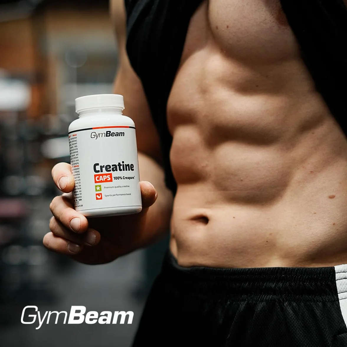 GymBeam Creatina Monoidrato Capsule Creapure® per prestazioni fisiche atleti resistenza sport squadra
