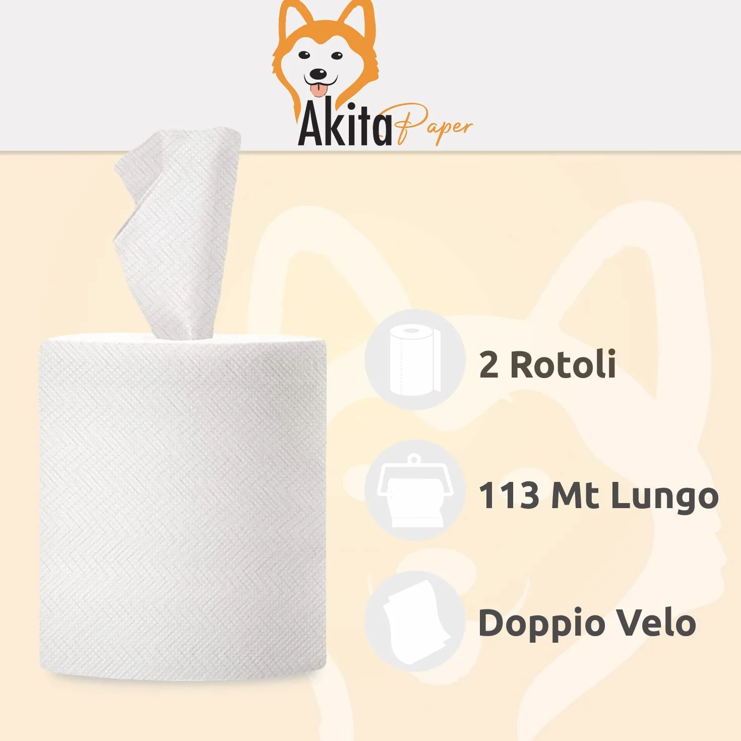 Carta Asciugatutto 2 Rotoli 1600 Lunga Durata Extra Resistente Bobina 2 Veli Pura Cellulosa Uso Alimentare