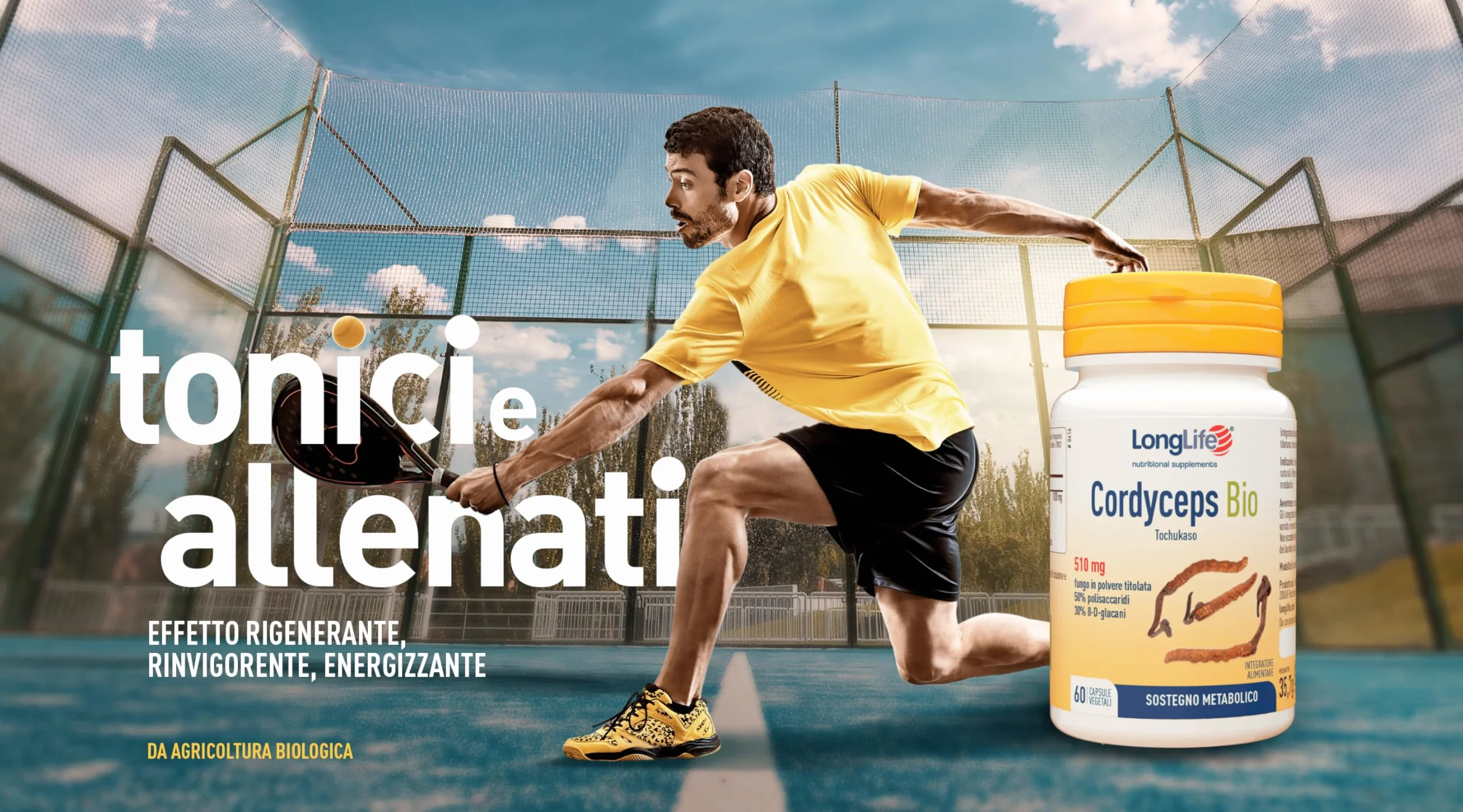 LongLife® Cordyceps Bio | DNA certificato | titolato al 50% in polisaccaridi e al 30% in β(1,3-1,6)-D-glucani | Energia e vitalità | Difese naturali | 60 capsule vegetali | Vegano e senza glutine