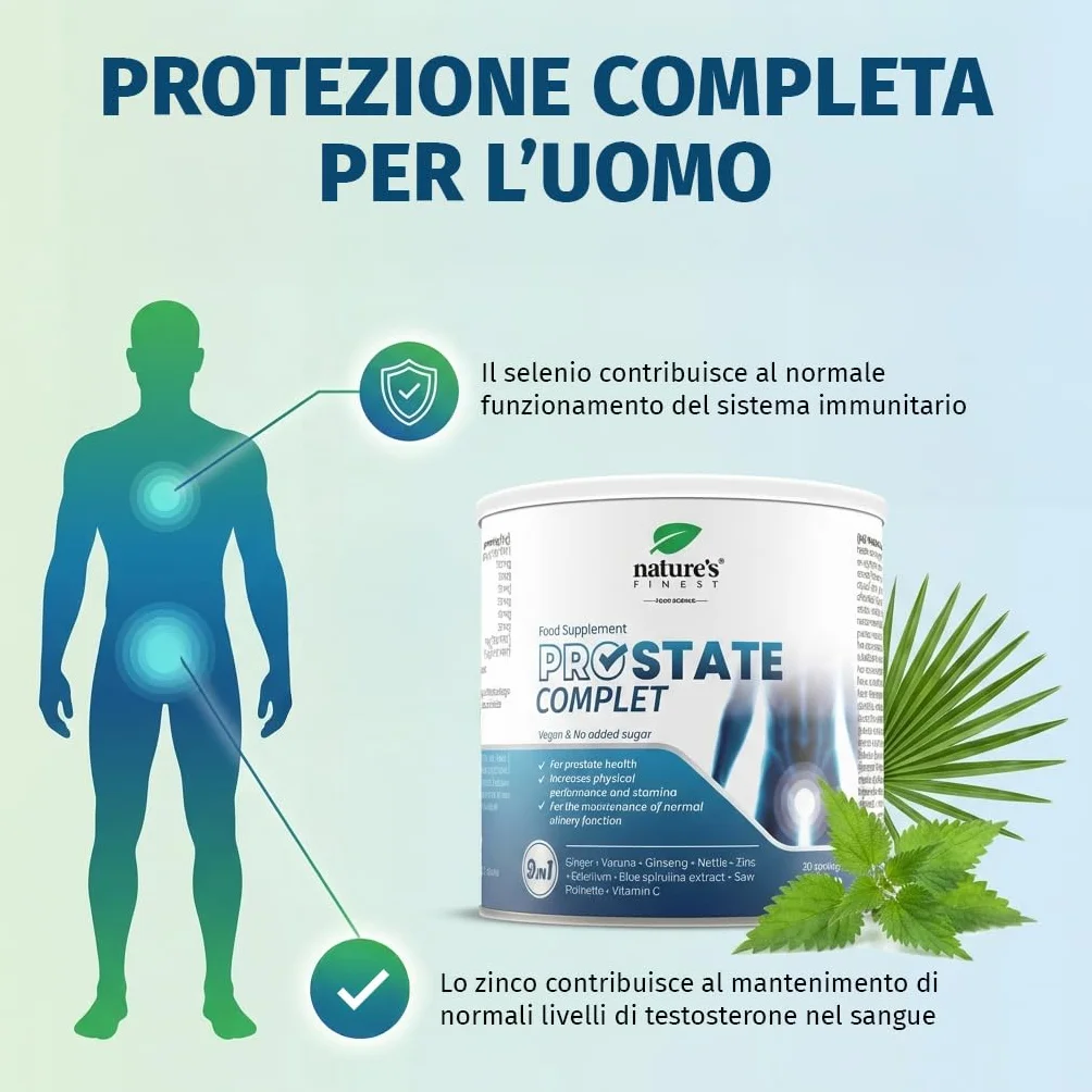 Nature's Finest PROstate Support Saw Palmetto Serenoa Repens Integratore Prostata Formula Naturale Varuna Ortica Ginseng Zinco Alta Bio-Disponibilità 150g