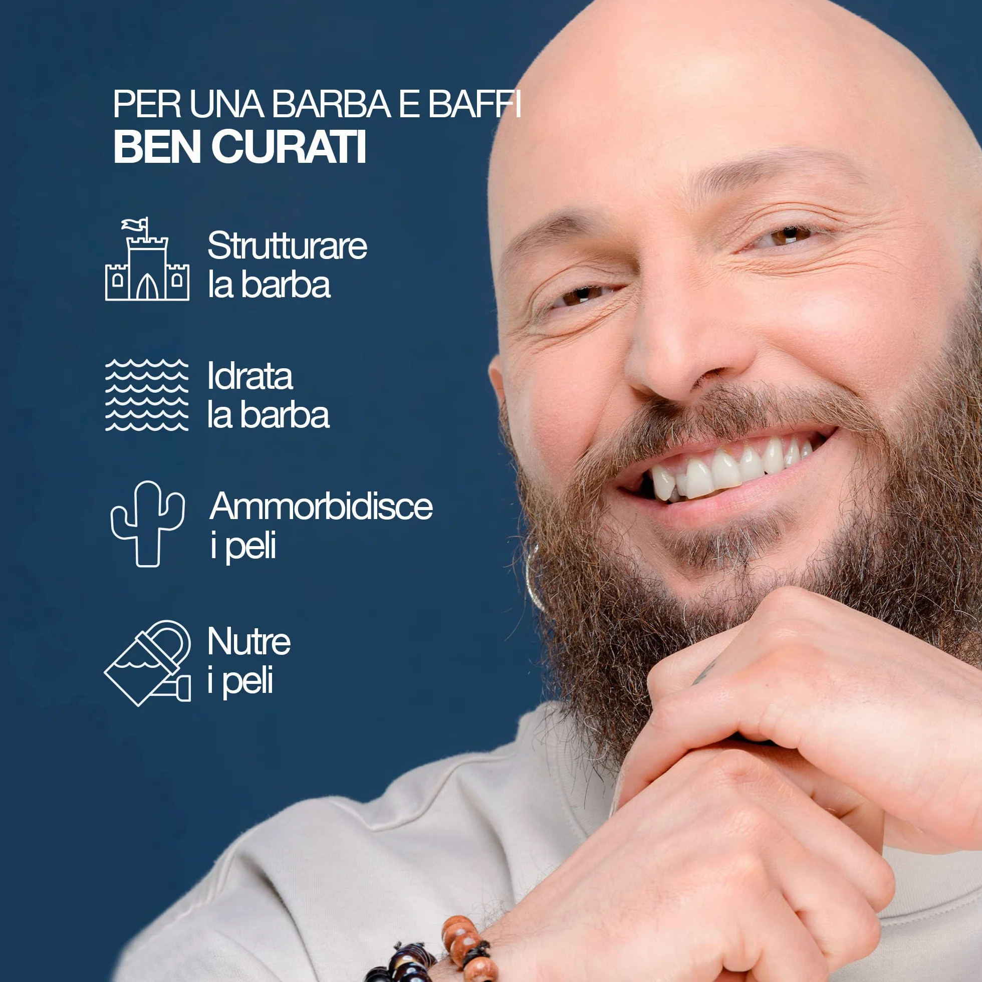 Sapiens Balsamo Barba Uomo BIO 60 ml – Cera Barba e Cera Baffi Naturale – Burro di Karité & Olio di Ricino – Ammorbidisce, Nutre e Modella – Fatto in Francia, Certificato Cosmos Organic
