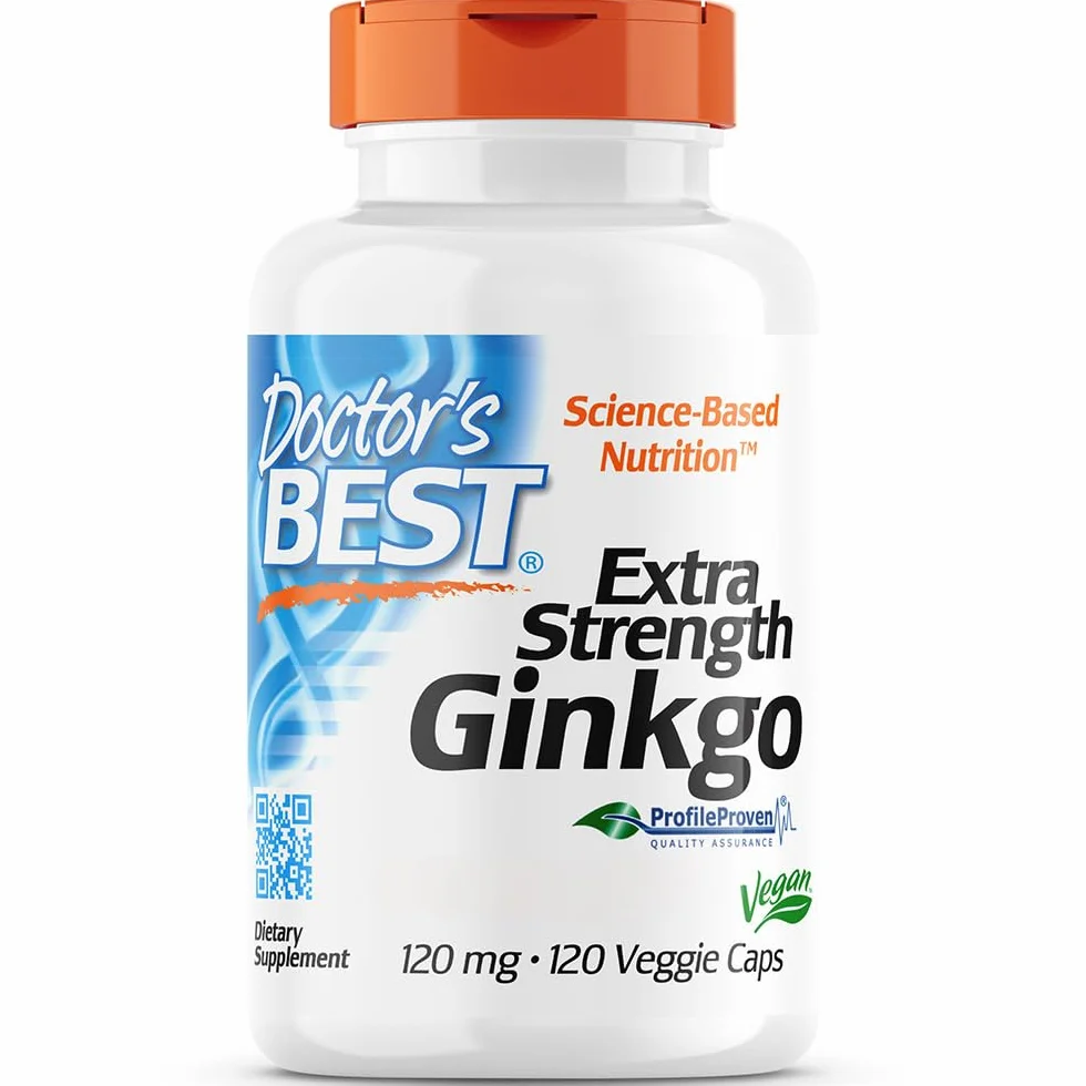 Doctor's Best, Extra Strength Ginkgo (Ginkgo di Forza Extra), 100mg, 120 Capsule vegane, Testato in Laboratorio, Vegetale, Senza Glutine, Senza Soia, Vegetariano