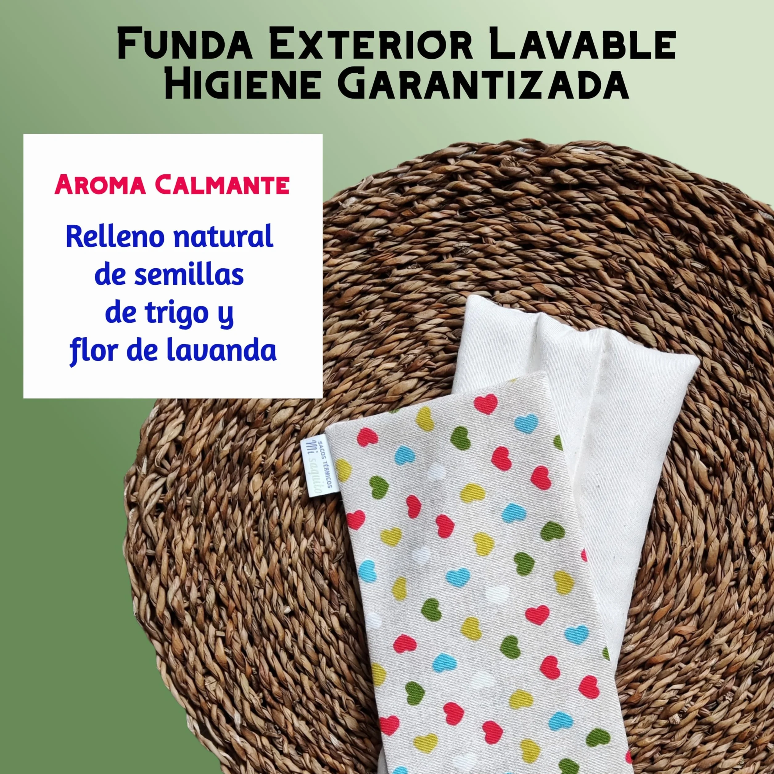 Sacco di semi per microonde 45 x 14 cm con custodia lavabile, sacchetto termico cervicale con lavanda, sacchetto termico e freddo–sacco termico cervicale