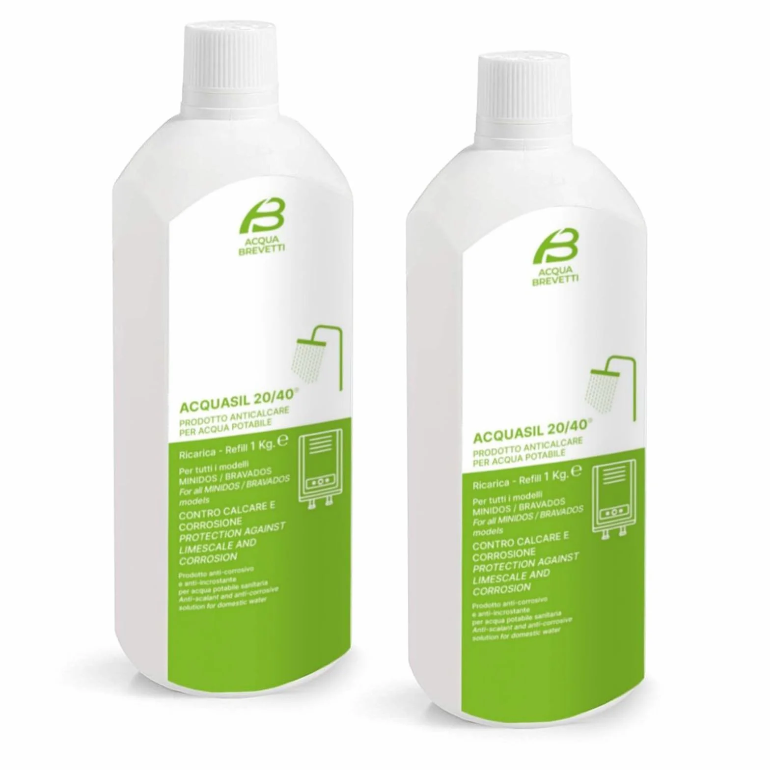 Acquasil 20/40 Polifosfato Liquido Anticalcare Anticorrosione per Impianti Idrici Caldaie 2 Kg