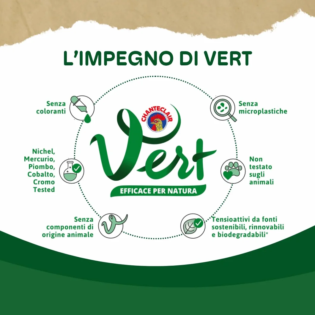 Vert - Ecodetergente Lavatrice Bebè - Fragranza Latte d'Avena, 100% Origine Naturale, Superefficace anche sulle Macchie del Bebé, Ipoallergenico, per Pelli Sensibili - Flacone da 1200 ml, 30 Lavaggi