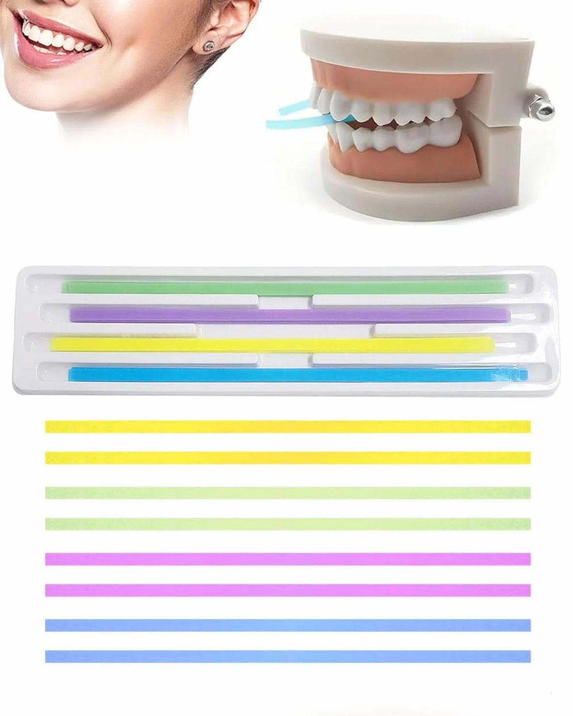 60 Pezzi Carta Vetrata Dentale,Carta Abrasiva Dentale per Fessure,Carta Abrasiva Dentale,Strisce per Lucidare i Denti Portatili,Lucidatura Dei Denti,Rimozione Del Tartaro