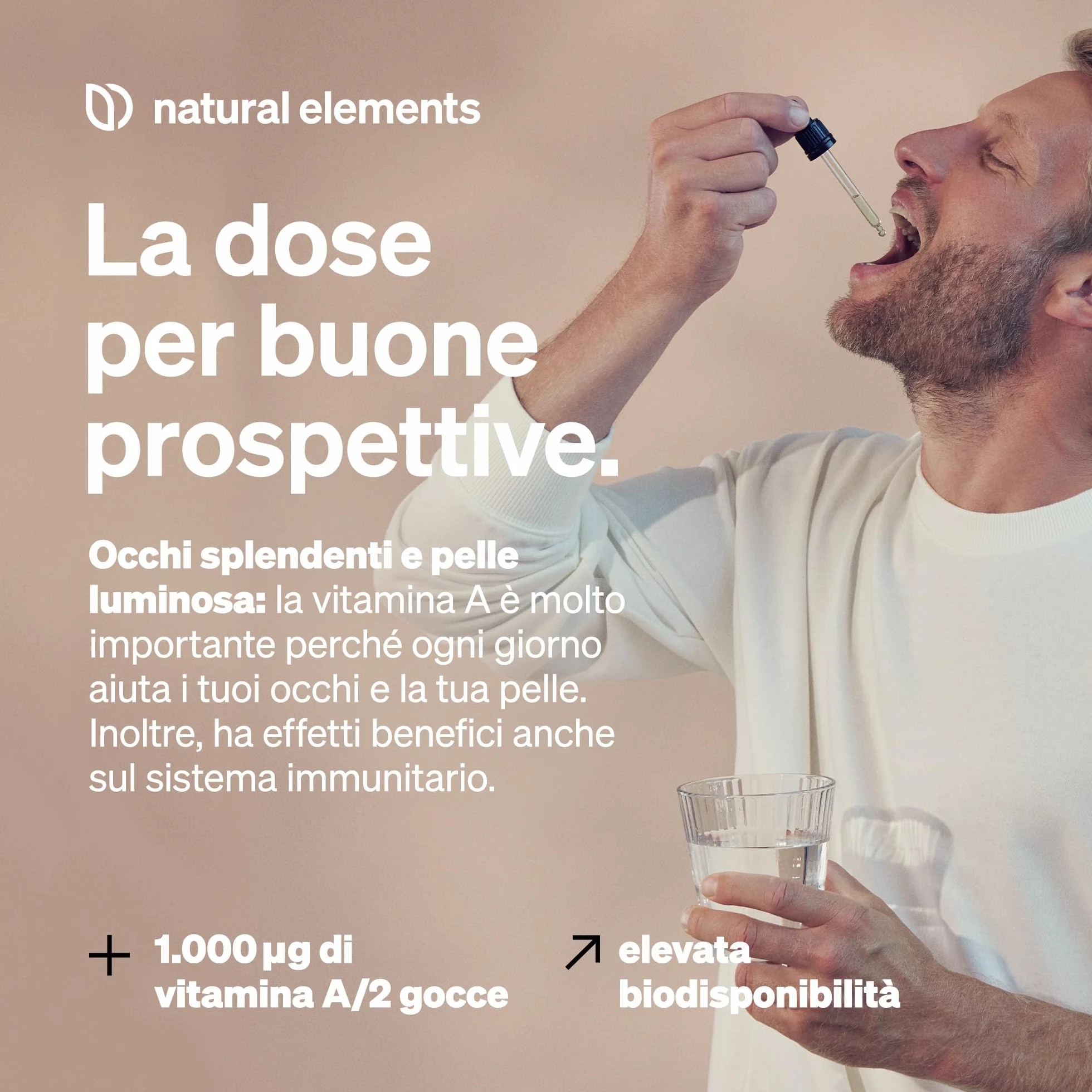 Vitamina A in Gocce – 50 ml (1.700 gocce) – vera vitamina A (palmitato di retinile) – disciolta in olio di cocco MCT – vegana, ad alto dosaggio e elevata biodisponibilità, senza additivi inutili