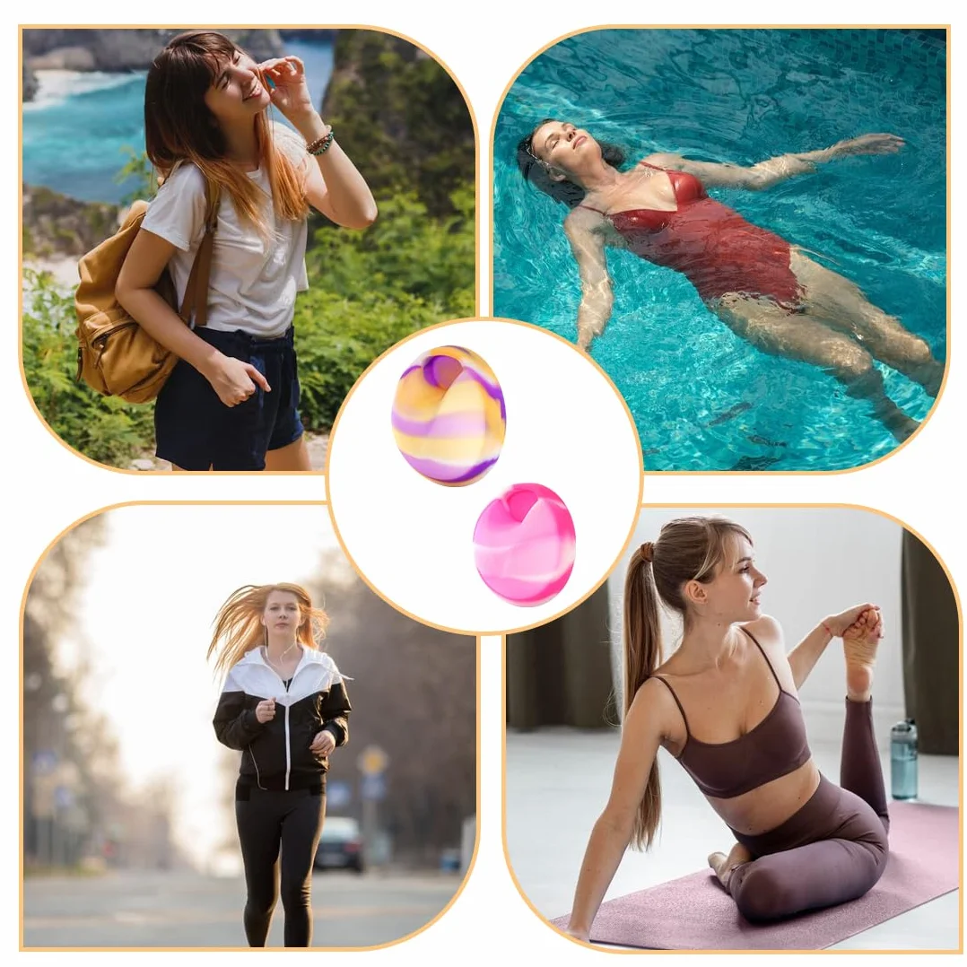IKOPFLN 2 pezzi di disco mestruale, disco mestruale riutilizzabile, coppetta mestruale, tazze mestruali a prova di perdita realizzate in silicone, per donne sport attivi（S+L, Rosa + Viola