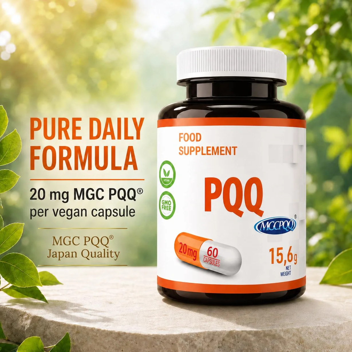 Hepatica PQQ | 20 mg (MGCPQQ®) | 30 Capsule Vegane | Scorta 1 Mese | GMP & Testato da Laboratorio Indipendente