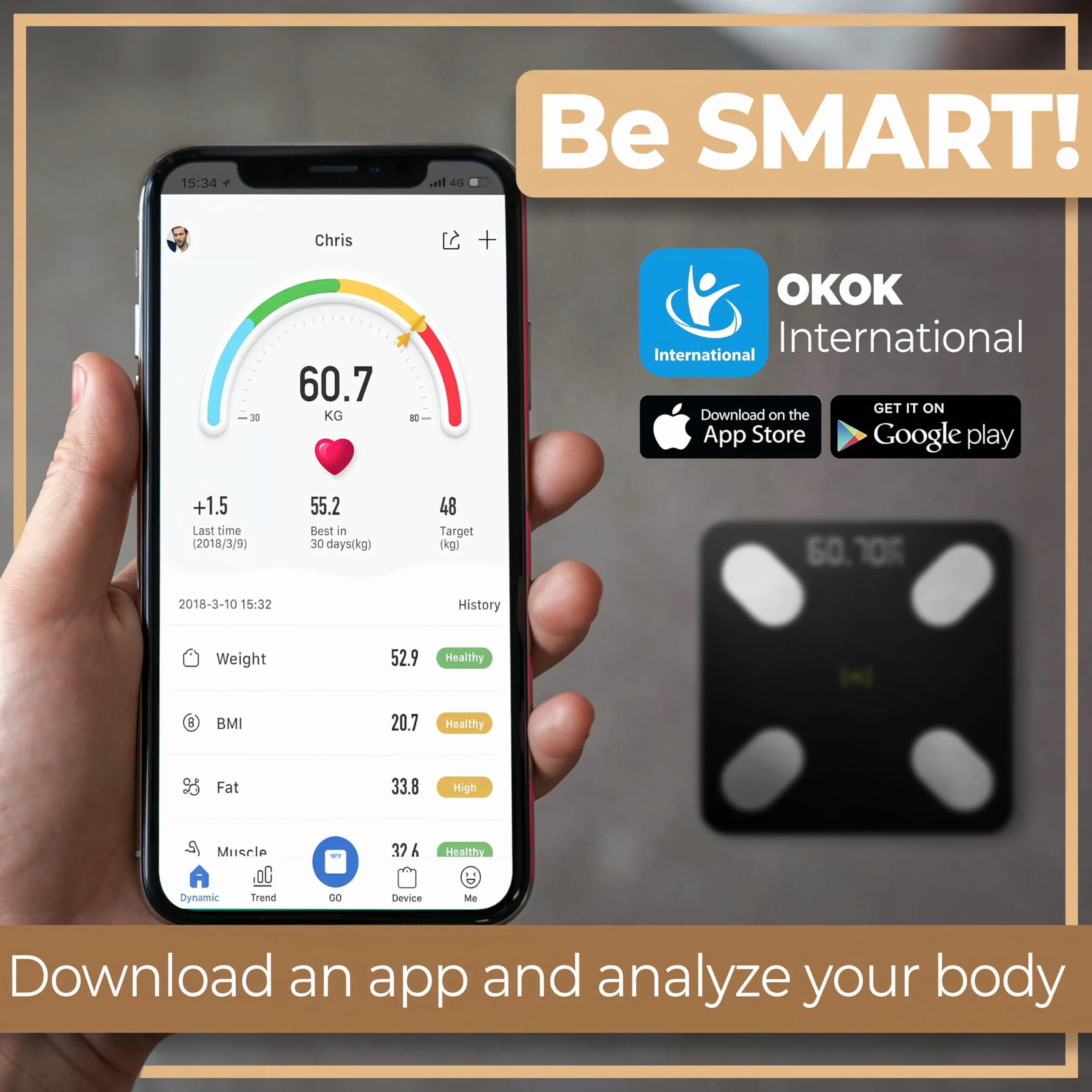 Retoo Bilancia Pesapersone Digitale Bluetooth Grasso Corporeo Analisi Corpo Vetro Temperato App iOS Android