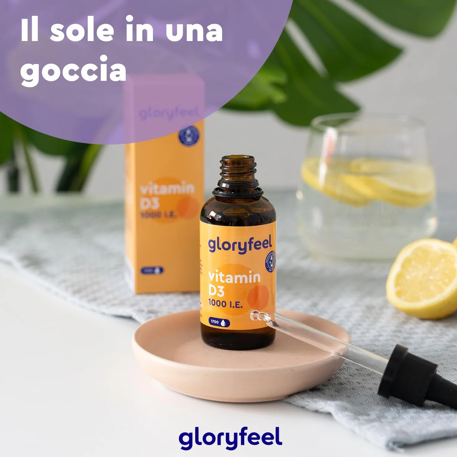Vitamina D3 1000 UI per Goccia, 50ml (1700 Gocce), Eletto PRODOTTO DELL'ANNO 2025, Supporta Ossa, Denti e Sistema Immunitario, Vitamina D Colecalciferolo, in Olio MCD ad Alta Stabilità