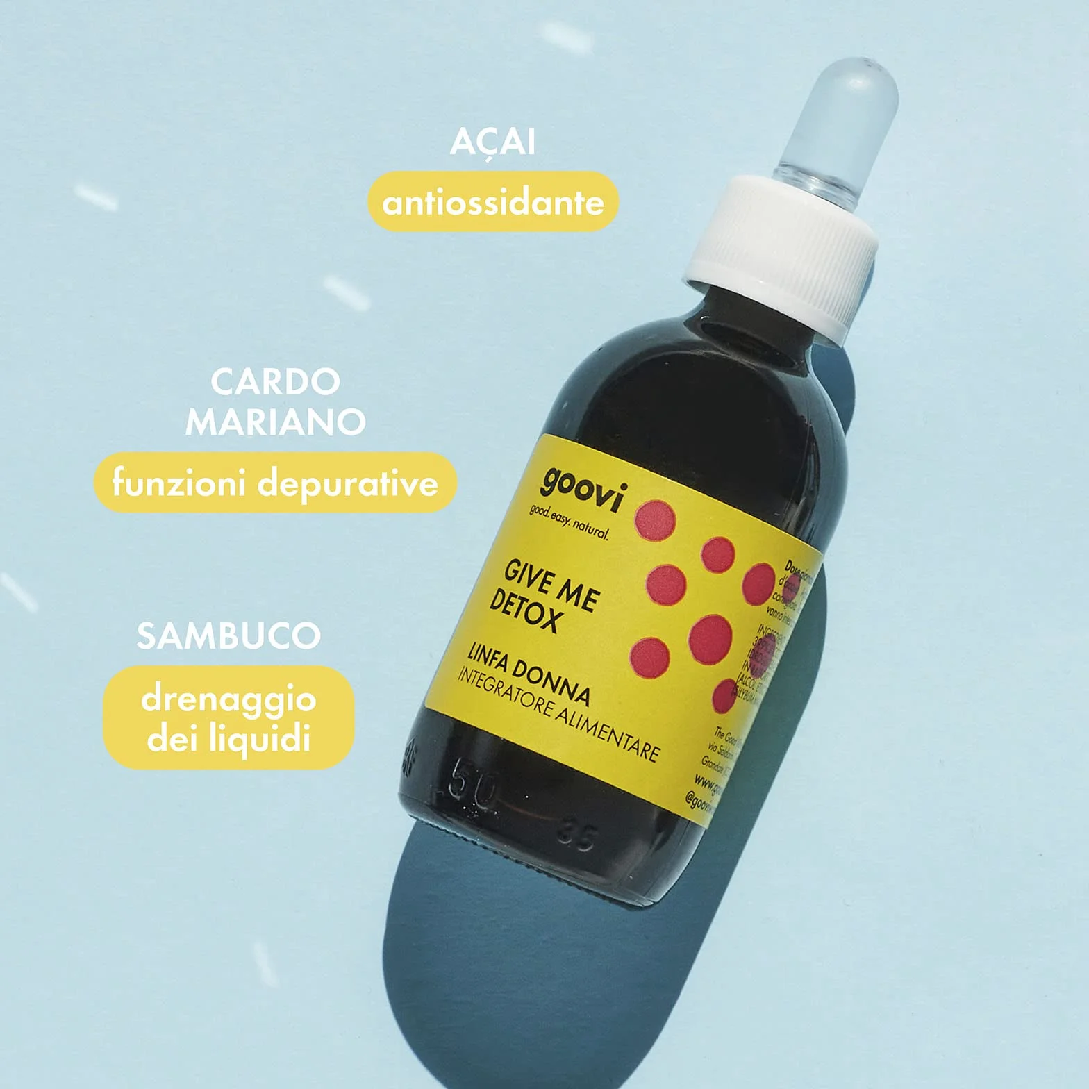 Goovi Give Me Detox Integratore Alimentare Linfa di Betulla Drenaggio Liquidi Depurativa 50 ml