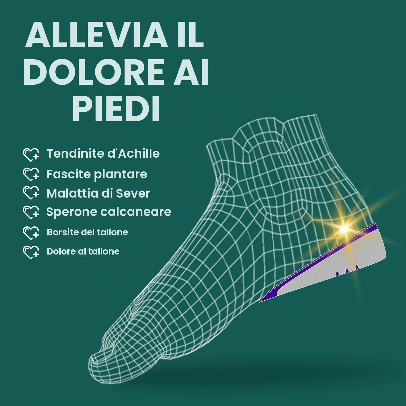 Supporti plantari per tallone per alleviare il dolore, Welnove Cuscini talloni Tendonite d'Achille, Fasciite plantare, Dolore del Tacco, Donne 37,5-41, Uomini 37-39, 0,6 e 1 pollici di altezza, 2 Paia