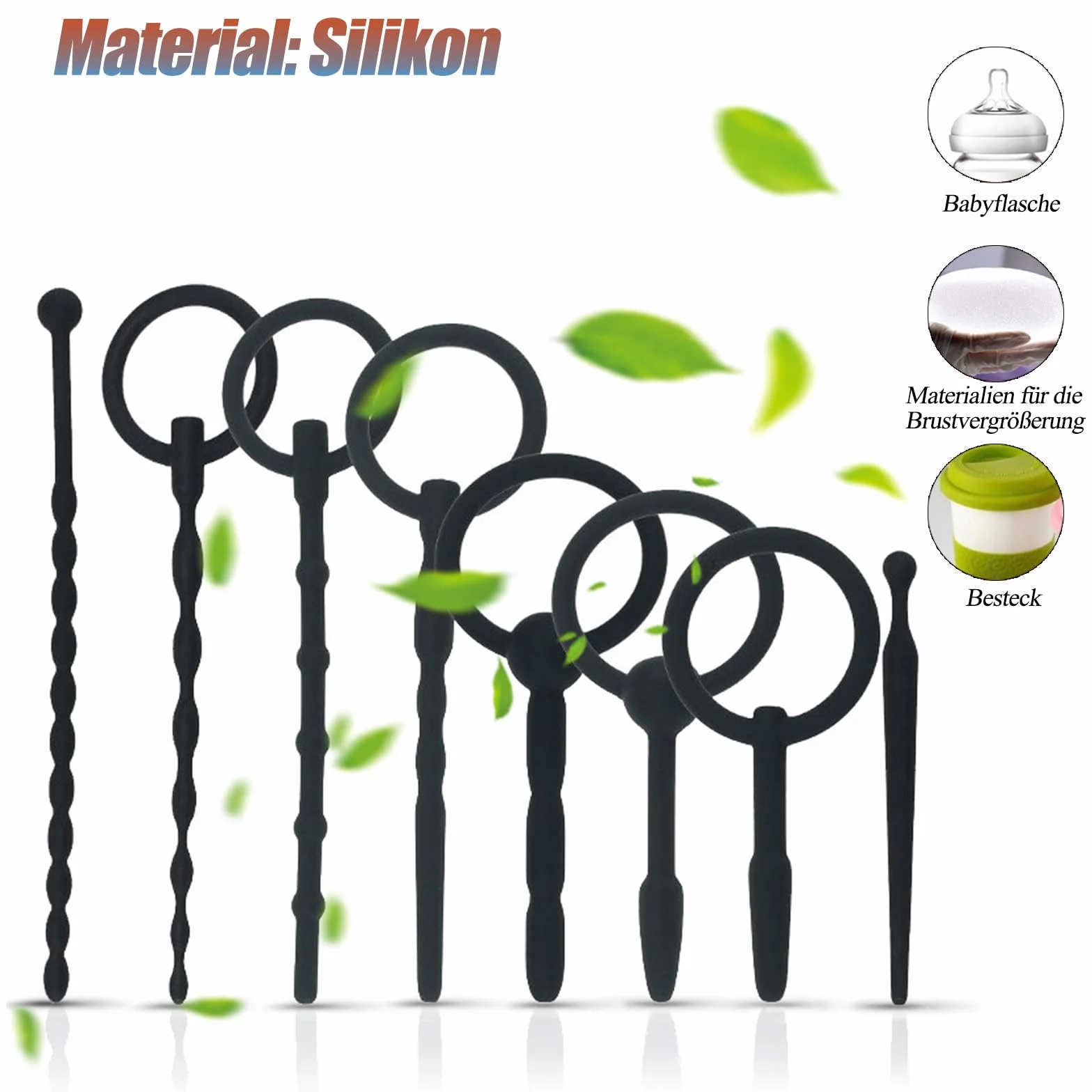 BDSMJOY 8pcs Silicone Sonda Dilatatore Uomo Stimolatore Uretra Pene Plug