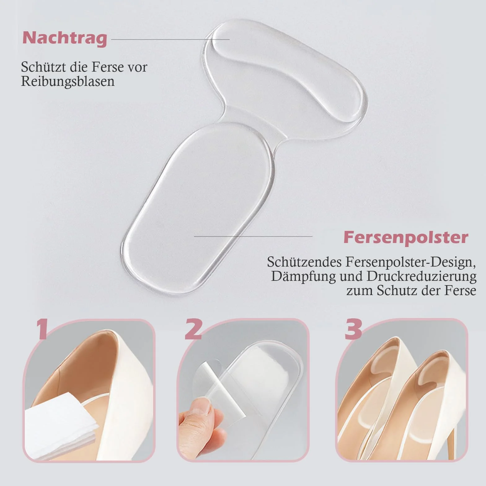 16 pezzi Set di cuscinetti per pianta del piede, solette per tacchi alti, solette antiscivolo in gel, cuscinetti per pianta del piede riutilizzabili, solette in gel per tacchi alti, sollievo dal