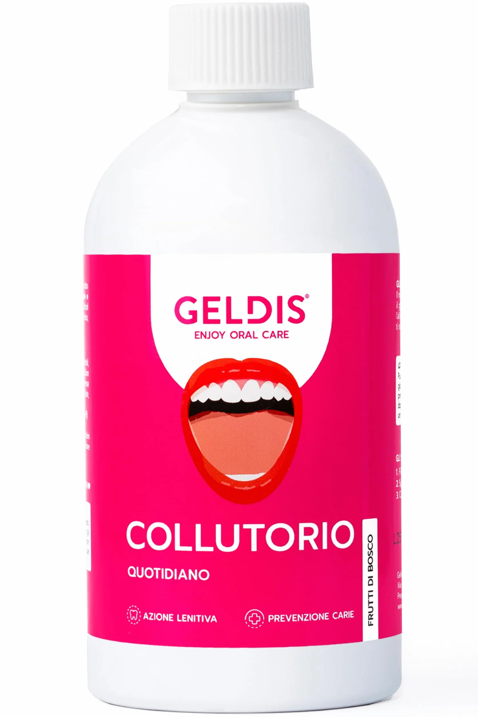 GELDIS Collutorio senza Alcool 500 ml con Fluoro, Aloe Vera ed Equiseto