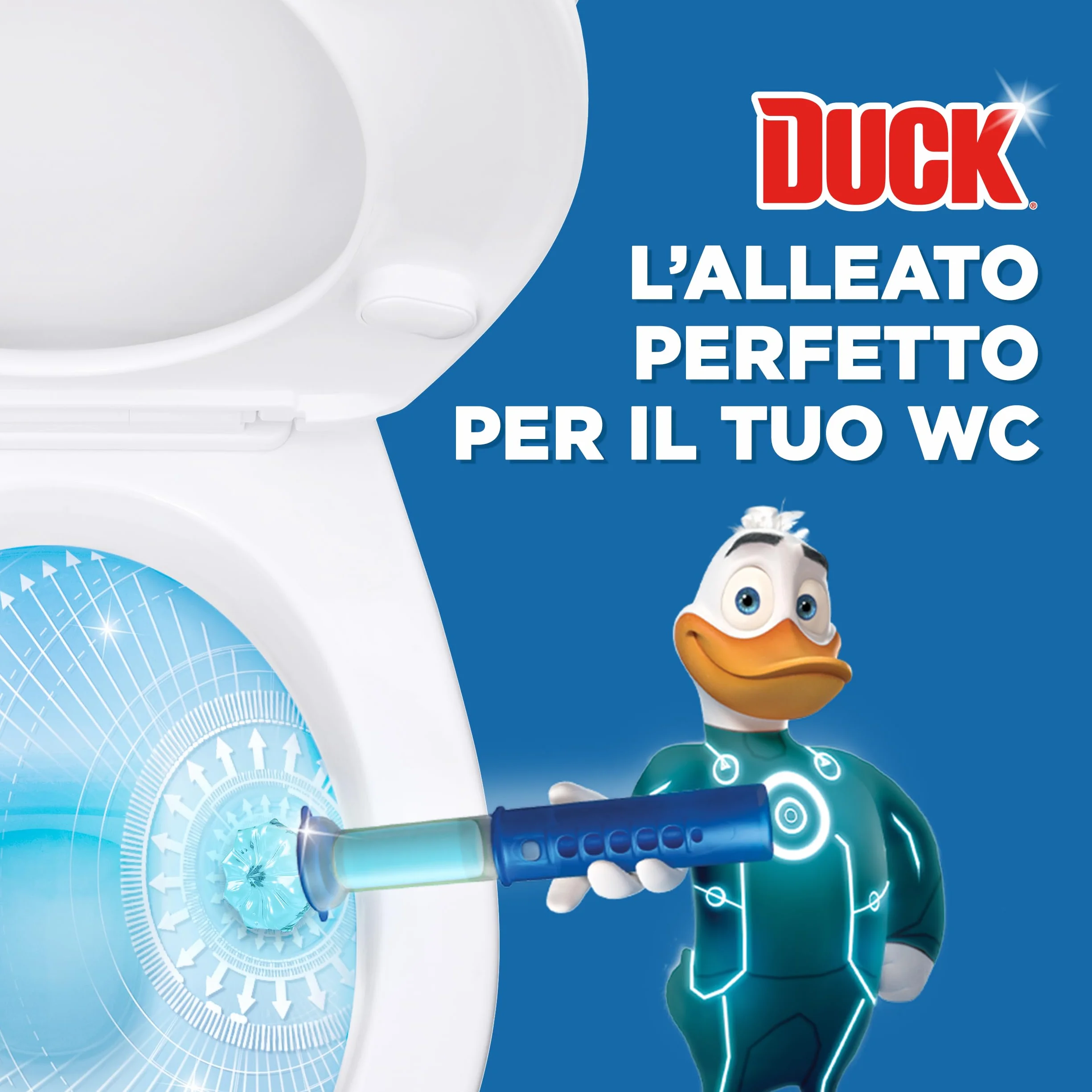 Duck Fresh Discs Base per Dischi Gel Igienizzanti WC, Fragranza Marine, Confezione da 1 Applicatore e 6 Dischetti
