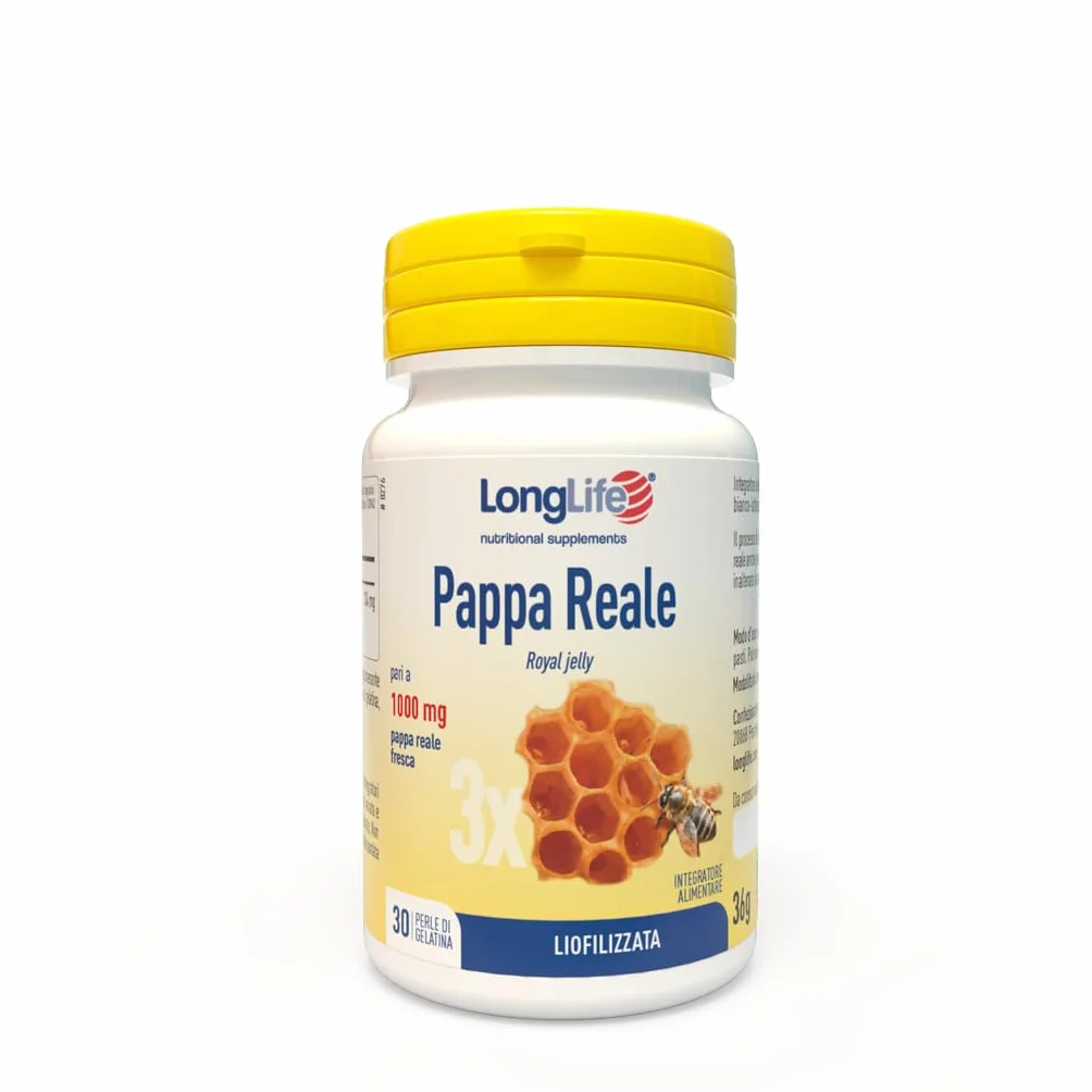LongLife® Pappa Reale Liofilizzata 1000 mg 3% 10-HDA Antiossidante Senza Glutine